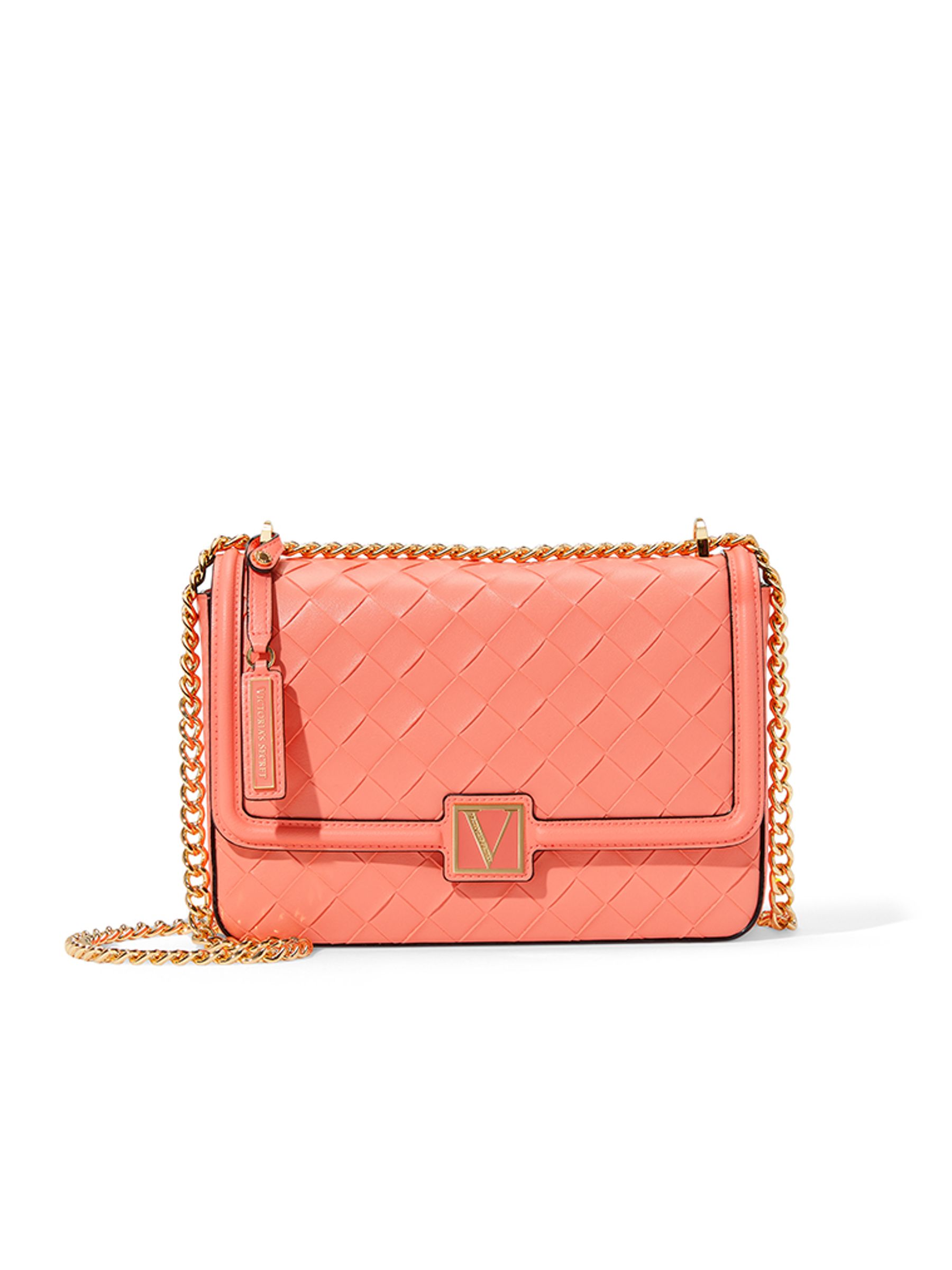 Buy Victoria s Secret Guava Pink Woven The Victoria Small Purse from the Victoria s Secret UK online shop
