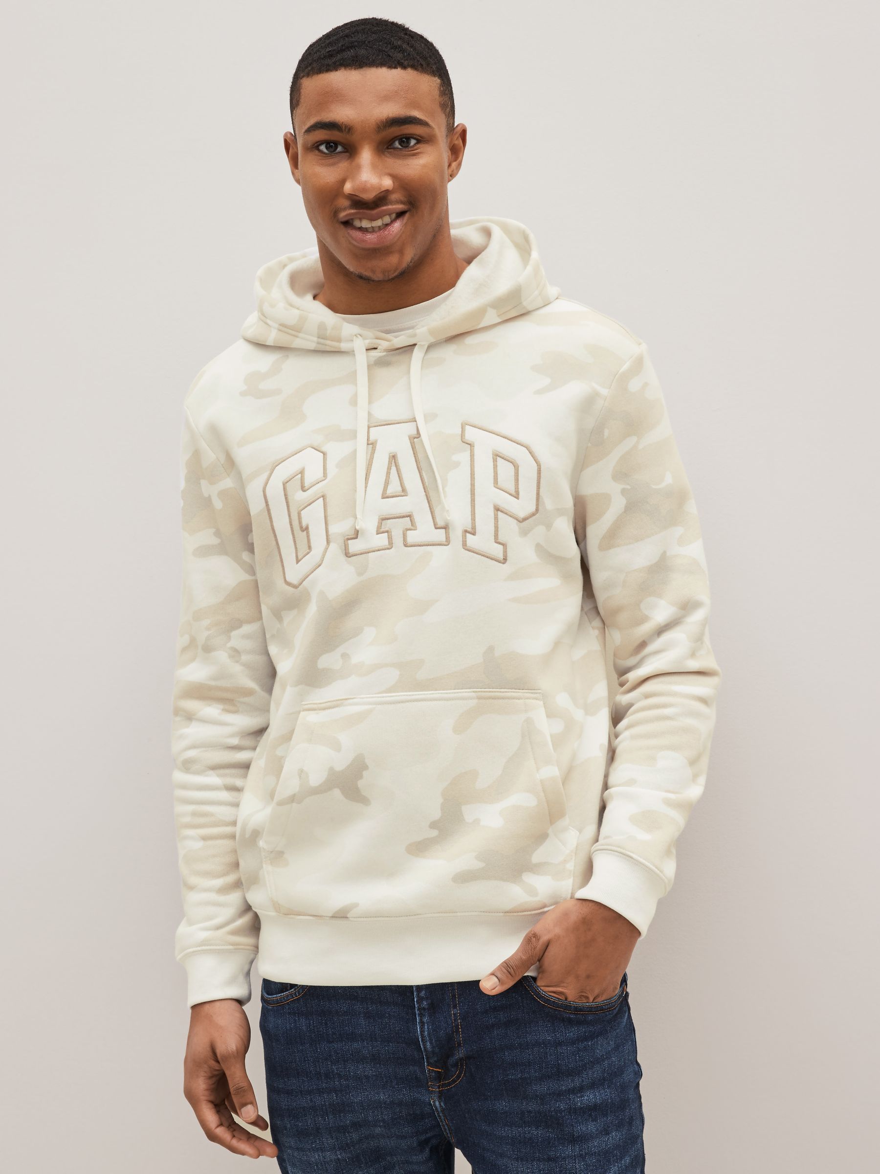 Buy White Camo Logo Hoodie from the Gap online shop