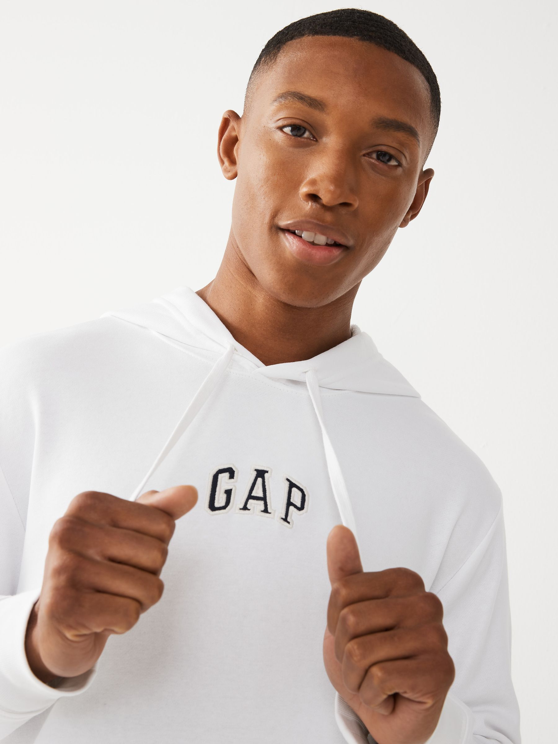 Buy White Mini Logo Hoodie from the Gap online shop