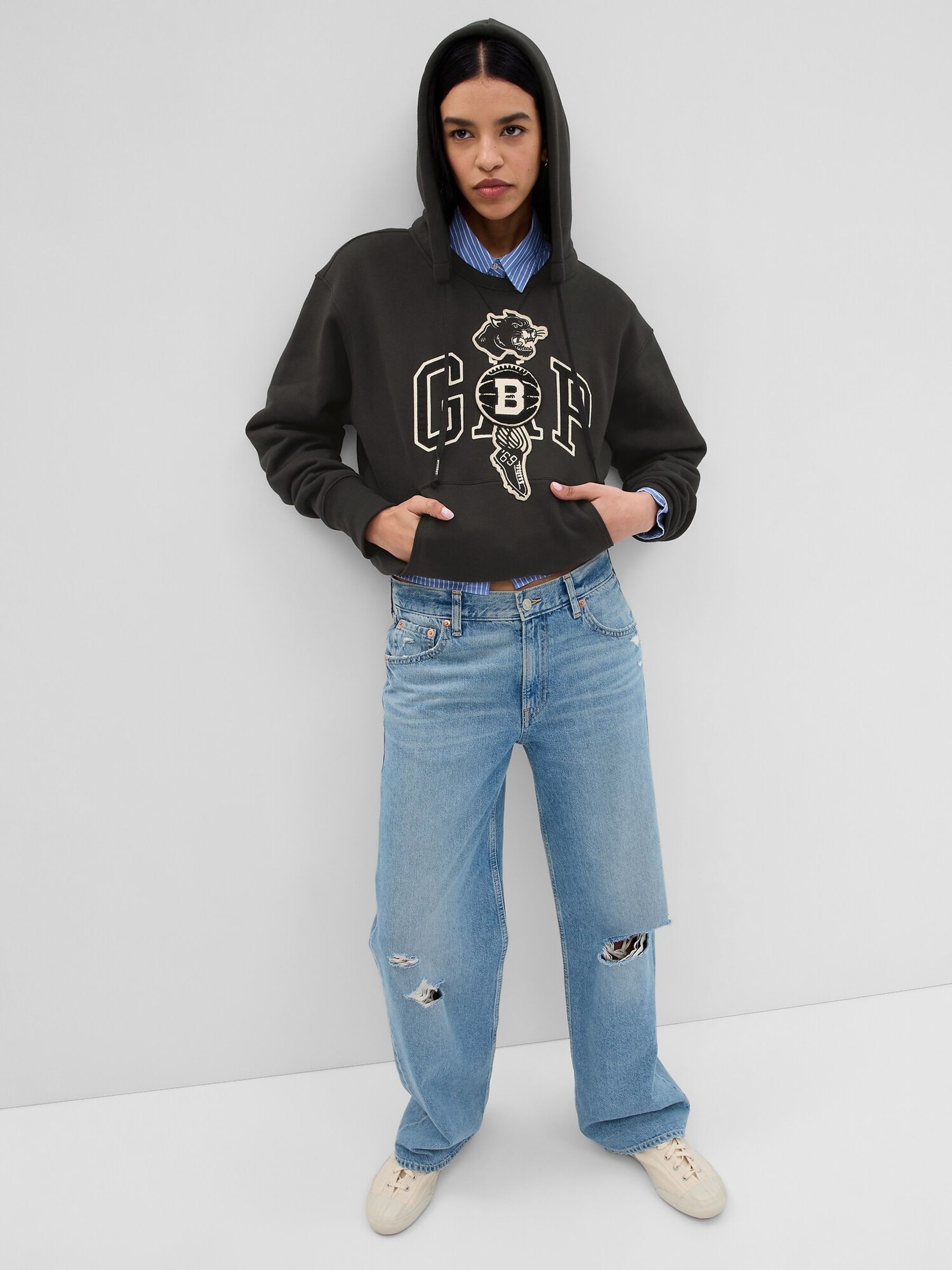 Buy Black The Brooklyn Circus Logo Hoodie from the Gap online shop
