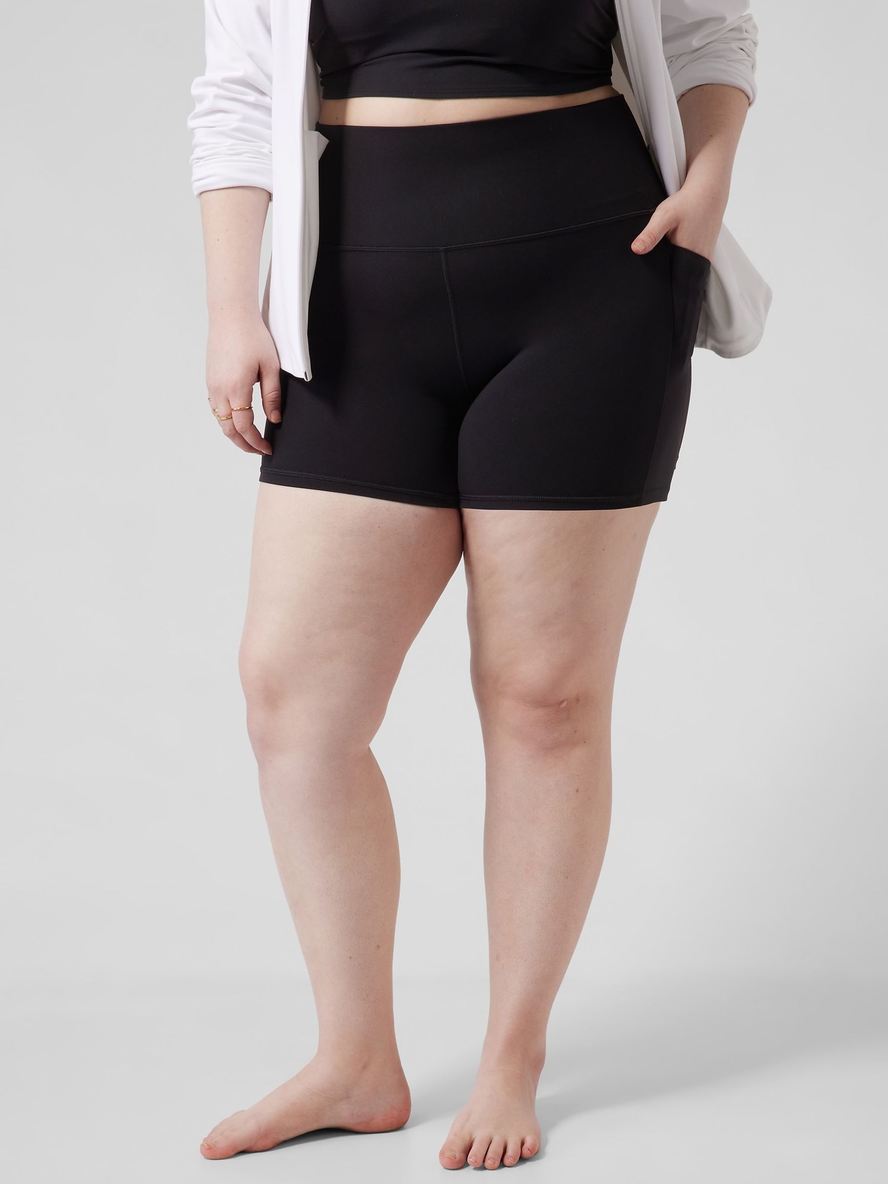 Buy Athleta Black Short Length Salutation High Waisted Pocket Cycling Shorts from the Gap online shop