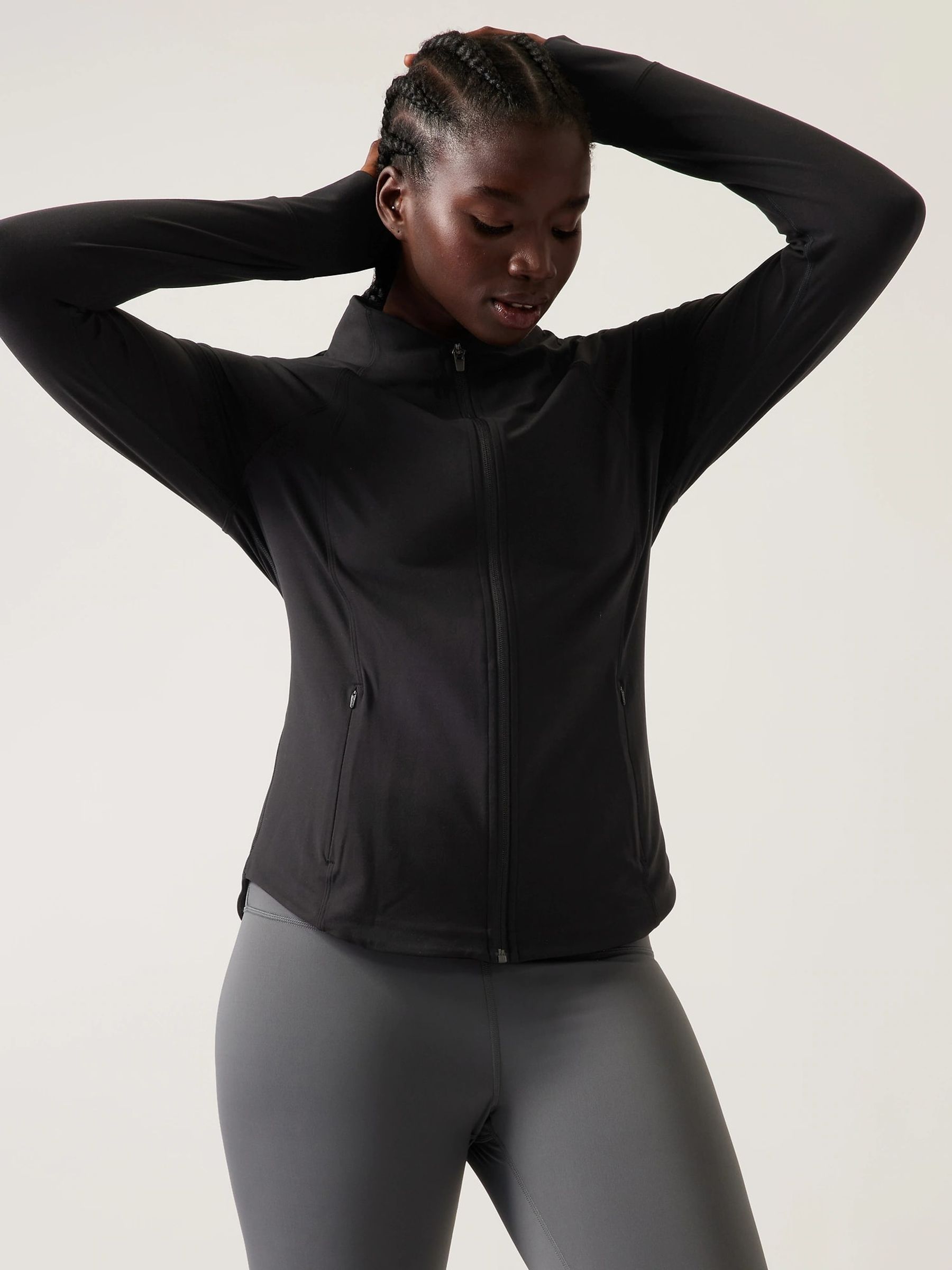 Black zip up gym jacket online