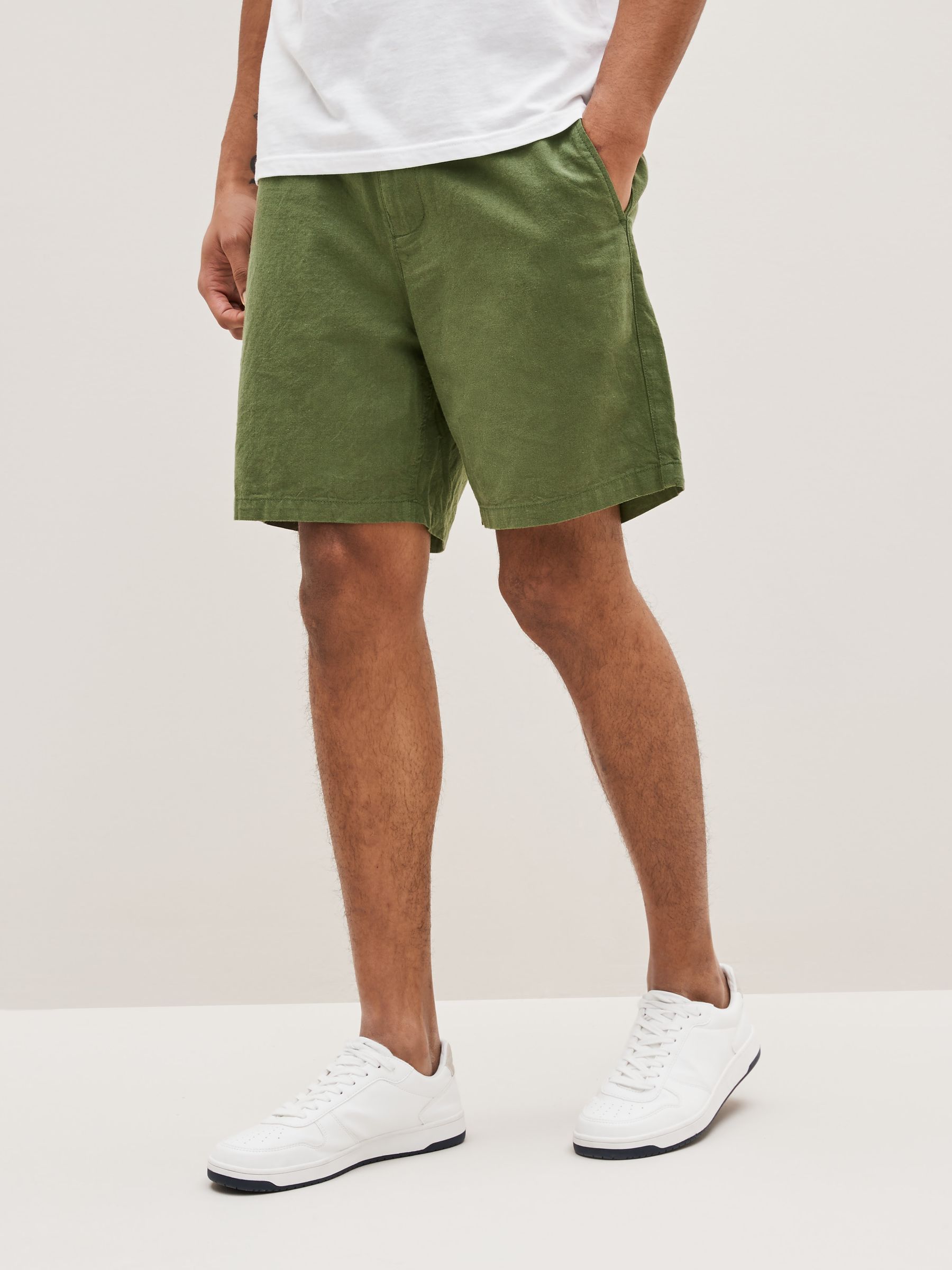 Buy Khaki Green 7 Linen Cotton Shorts from the Gap online shop