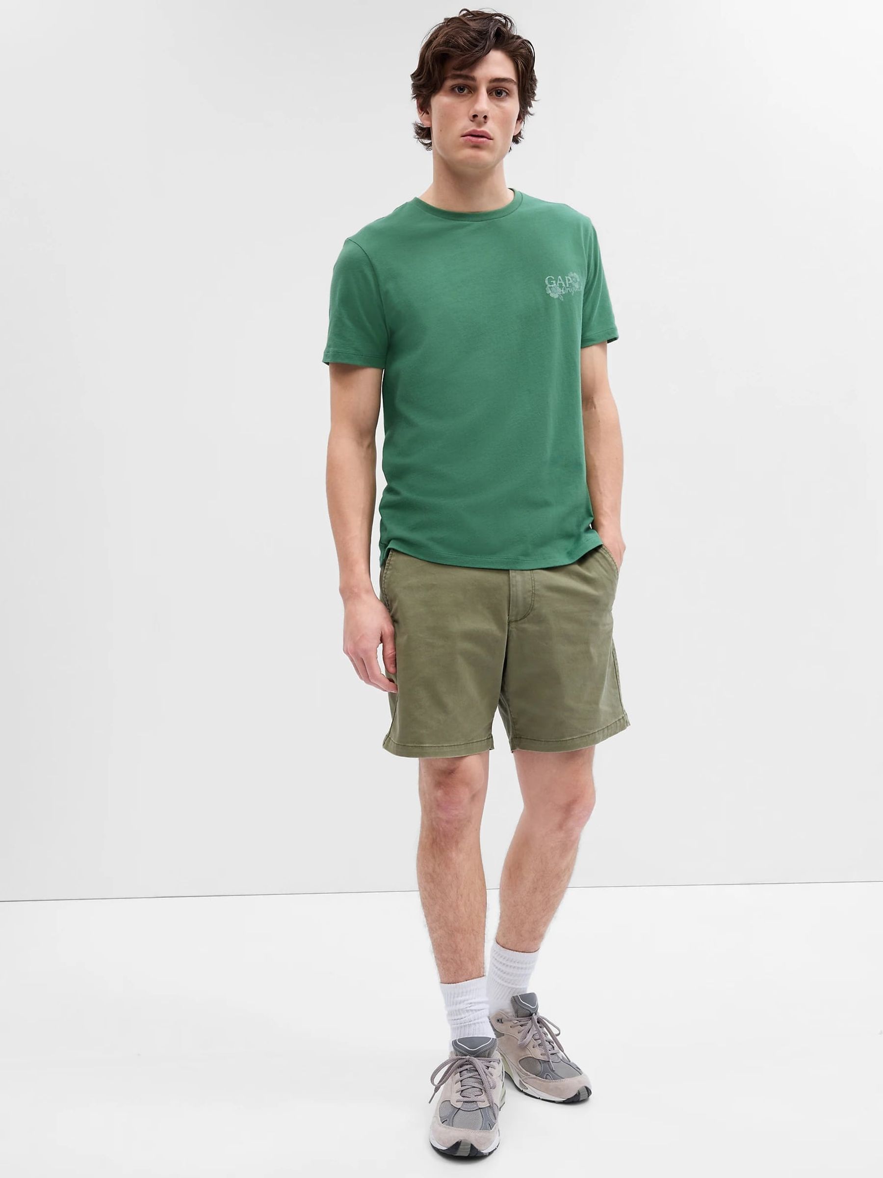 Buy Khaki Green 7 Essential Chino Shorts from the Gap online shop