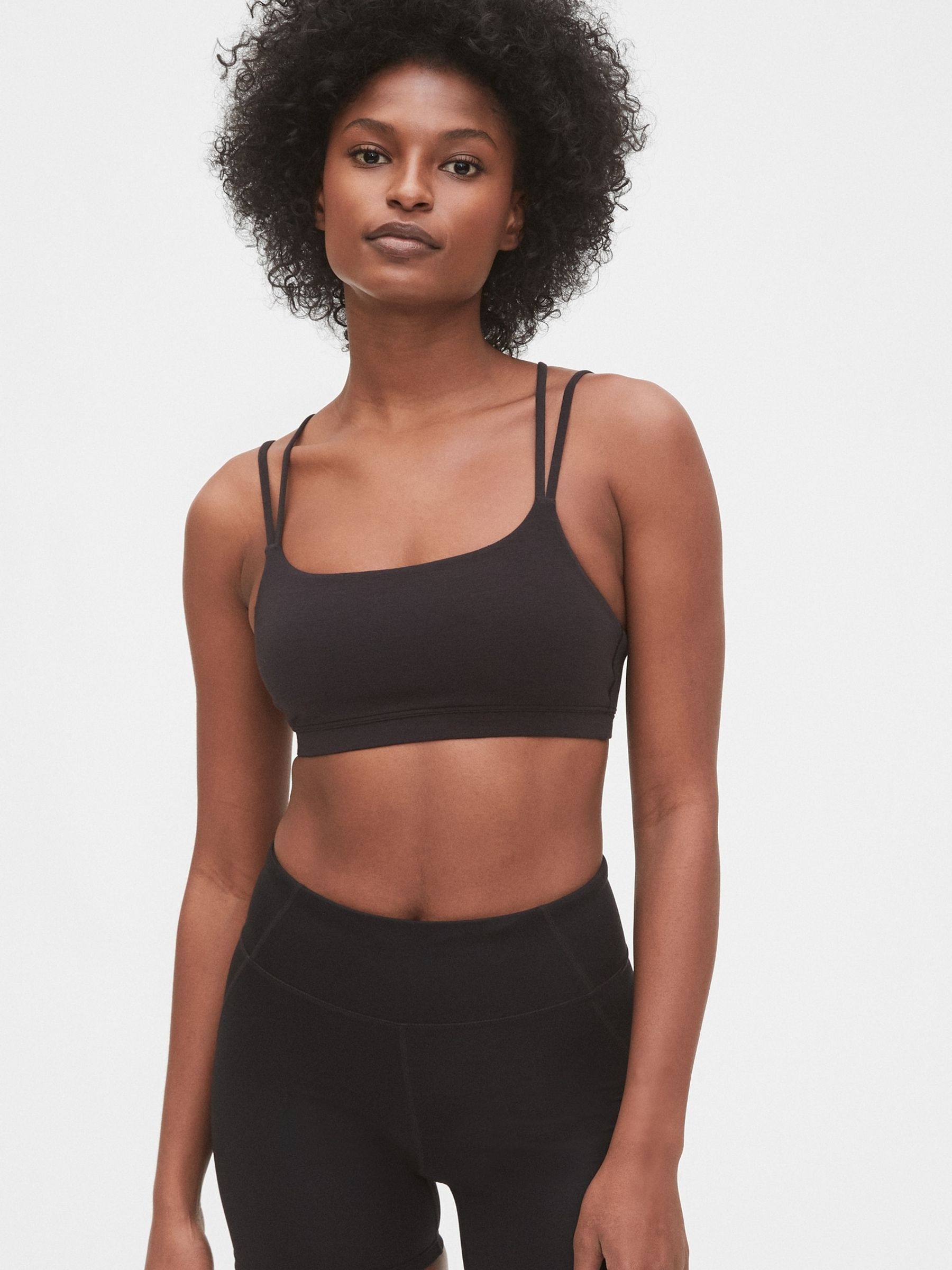 Buy Black Breathe Low Support Strappy Sports Bra from the Gap online shop