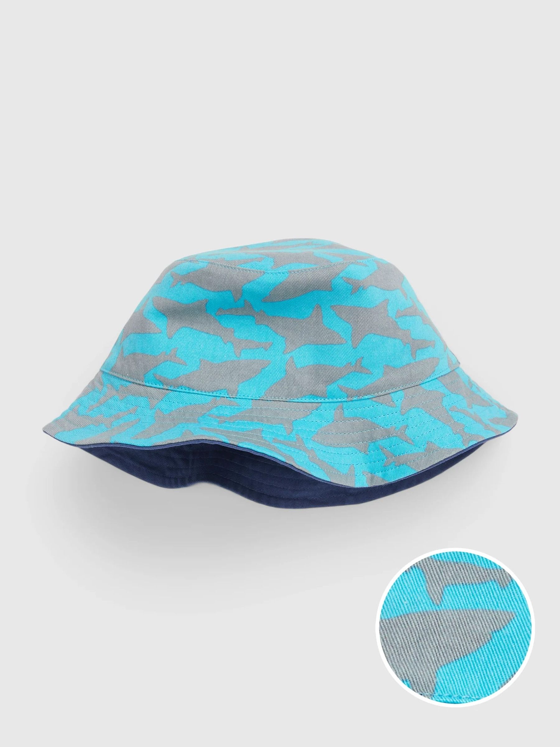 Buy Grey Organic Cotton Reversible Bucket Hat Toddler from the Gap online shop