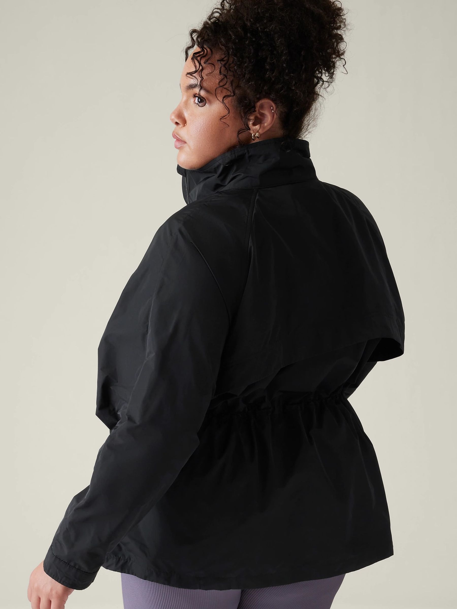 Athleta Black Westerley High Neck Windbreaker Jacket