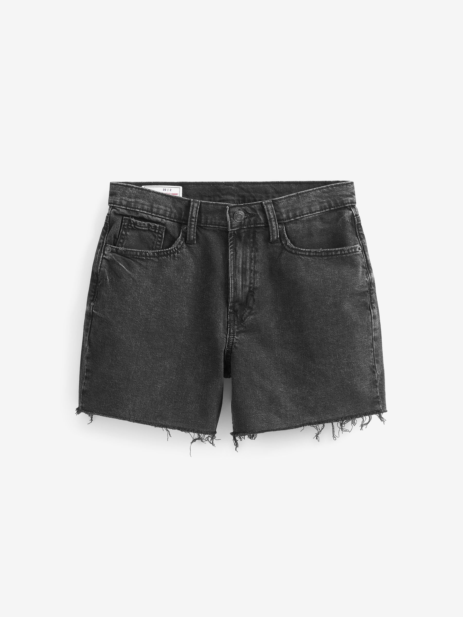 Buy Black High Rise 90 s Loose Distressed Denim Shorts from the Gap online shop