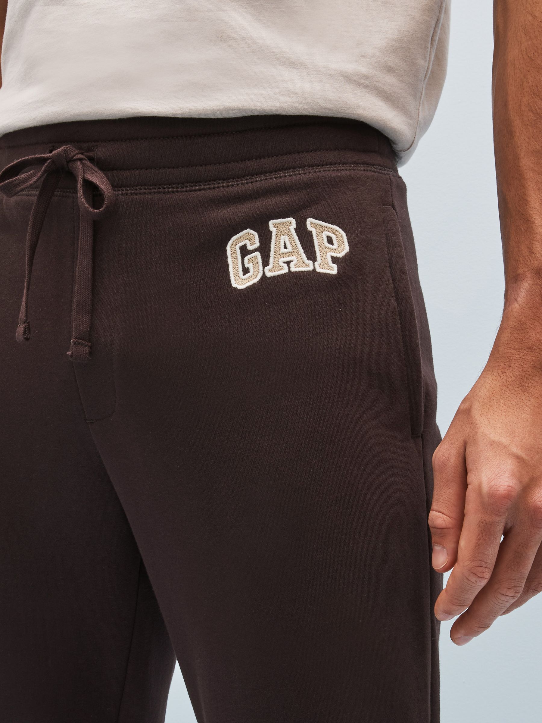 Buy Dark Brown Logo FleeceLined Joggers from the Gap online shop.