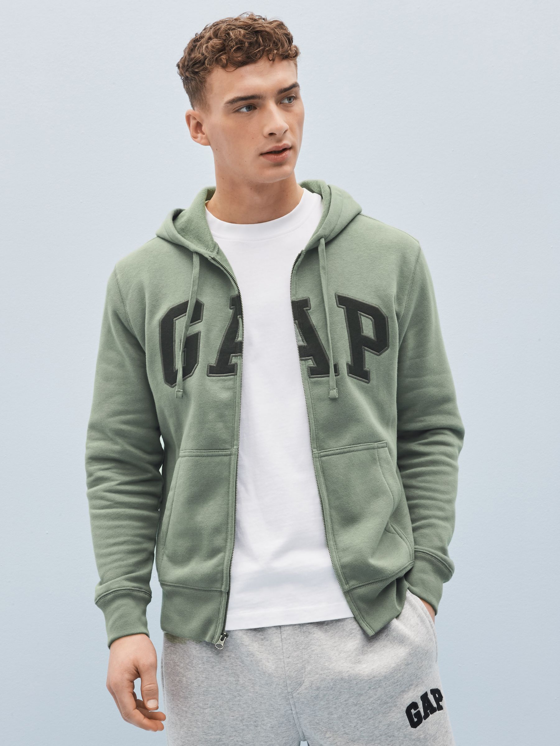 Gap mens zip up hoodie on sale
