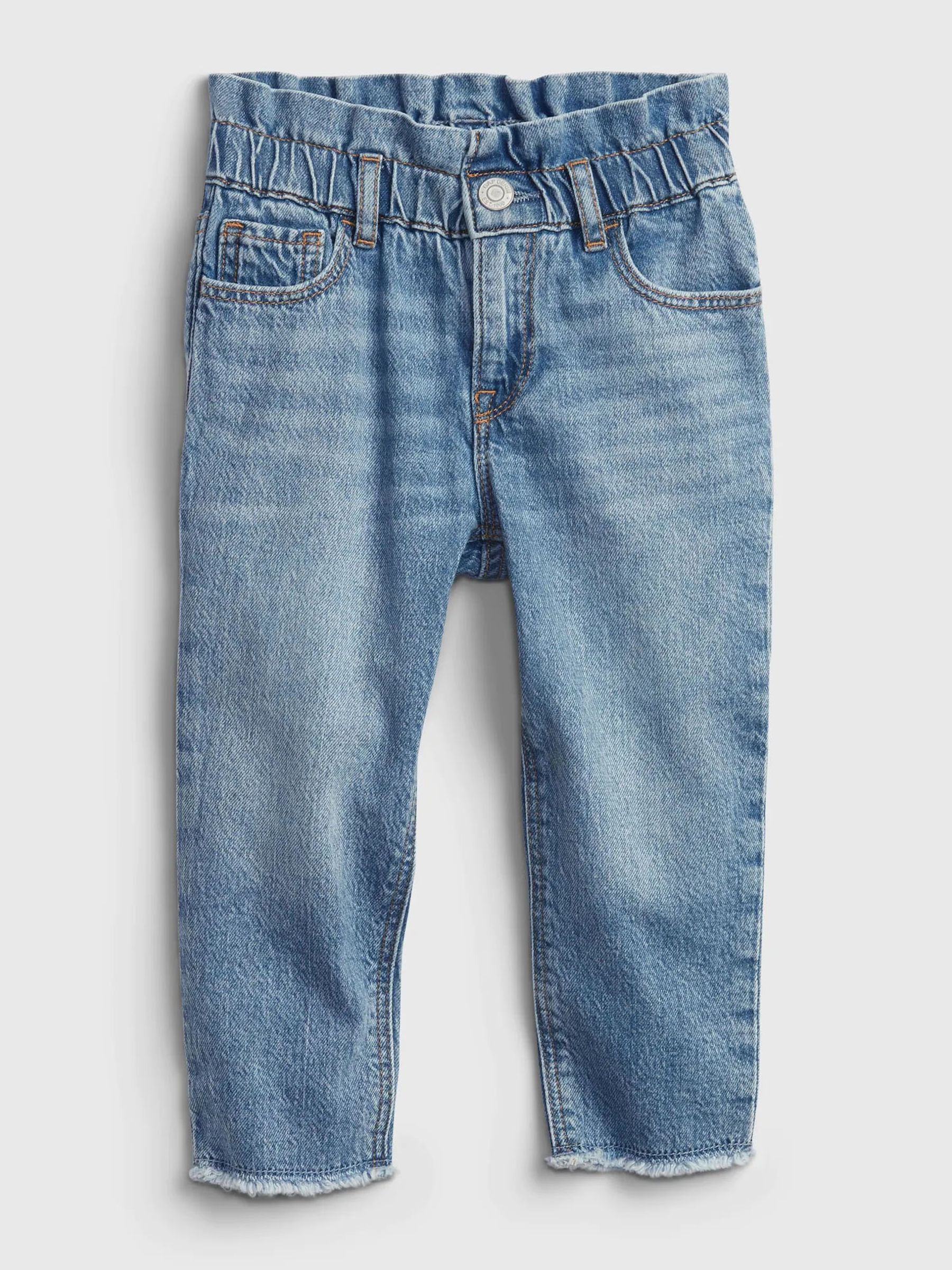 Mid Wash Blue Pull On Ruffle Mom Jeans Newborn 5yrs Gap