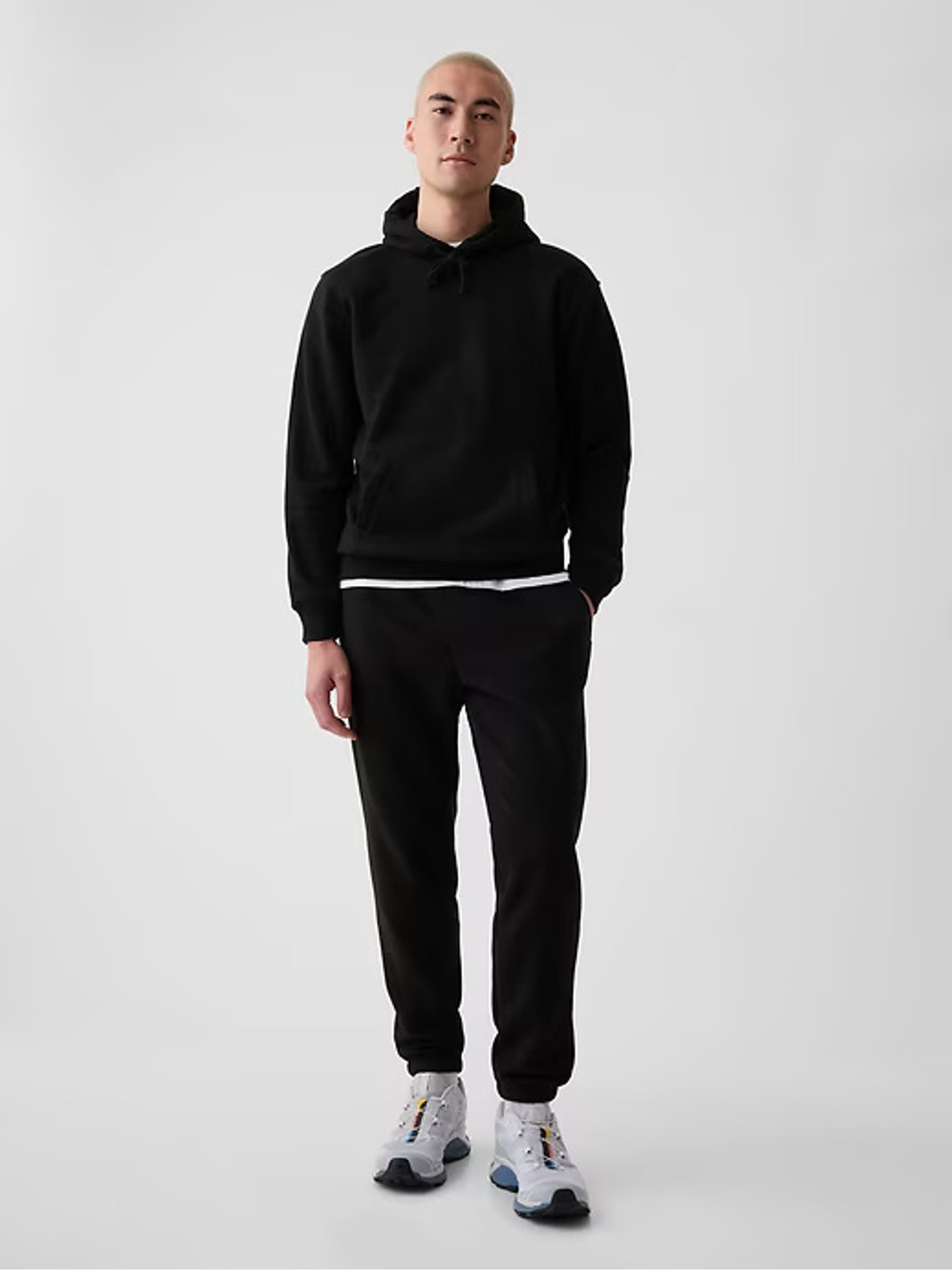 Black Vintage Soft Fleece Lined Joggers