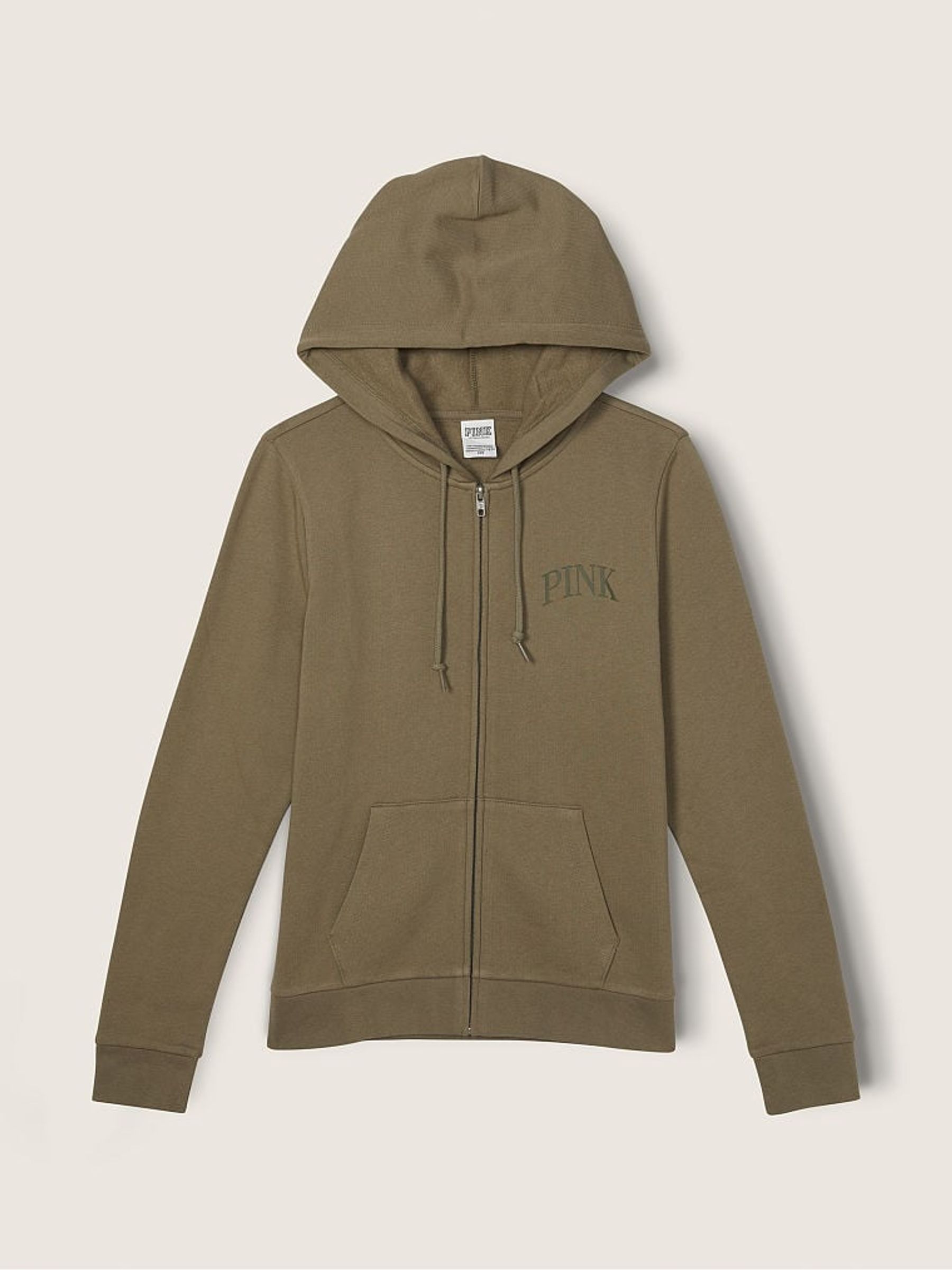 Dusted Olive Green Fleece ZipUp Everyday Hoodie Victoria s Secret UK