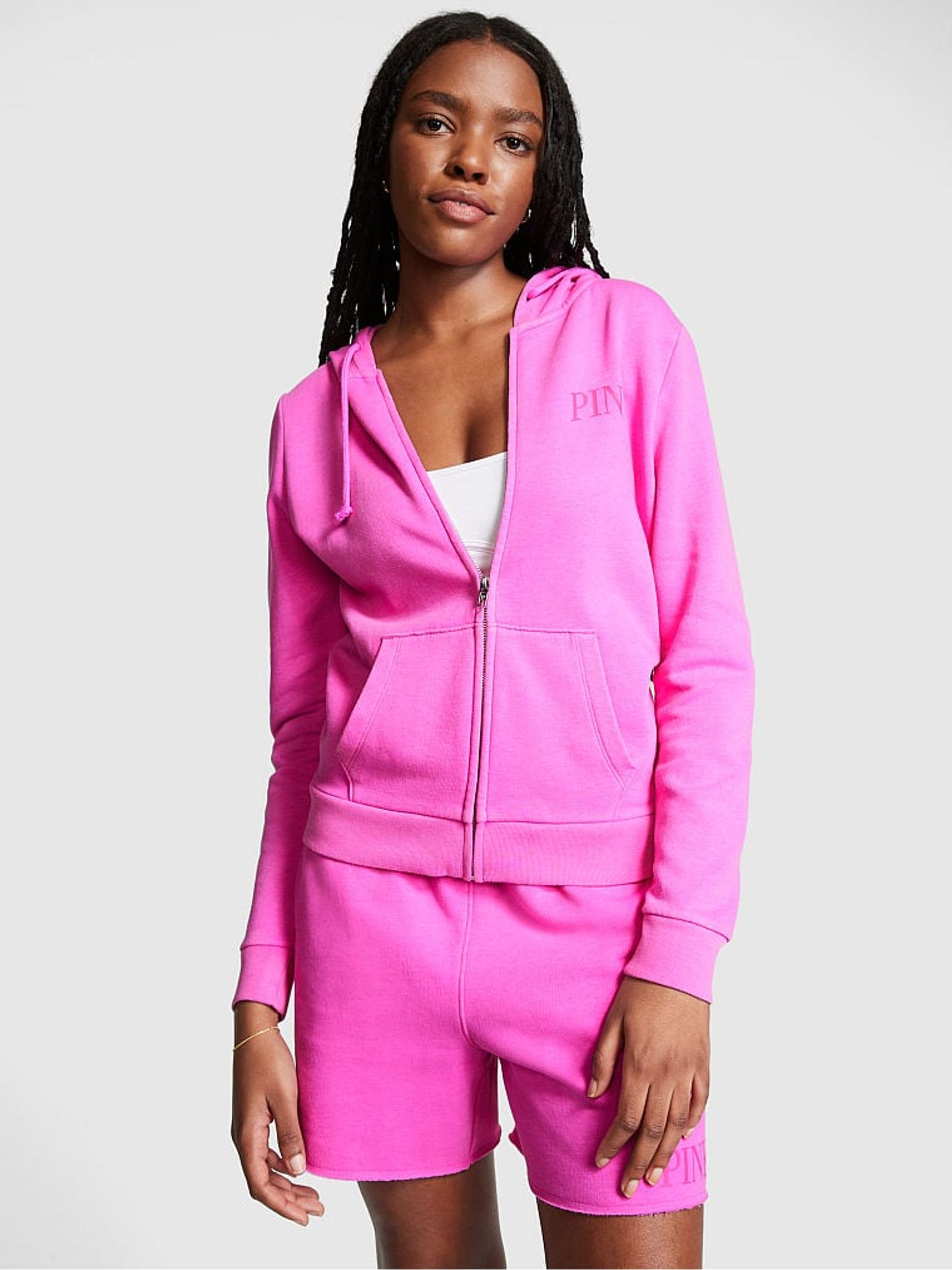 Buy Victoria s Secret Pink Berry Fleece ZipUp Everyday Hoodie from the Victoria s Secret UK online shop
