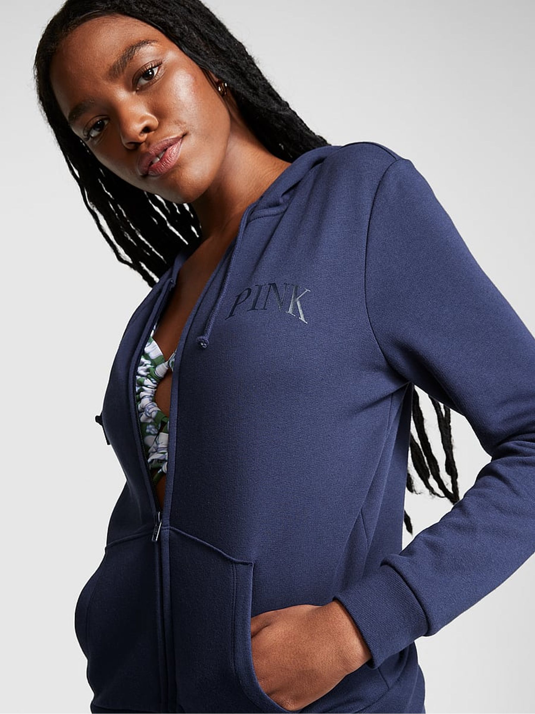 Buy Victoria s Secret Midnight Navy Blue Fleece ZipUp Everyday Hoodie from the Victoria s Secret UK online shop