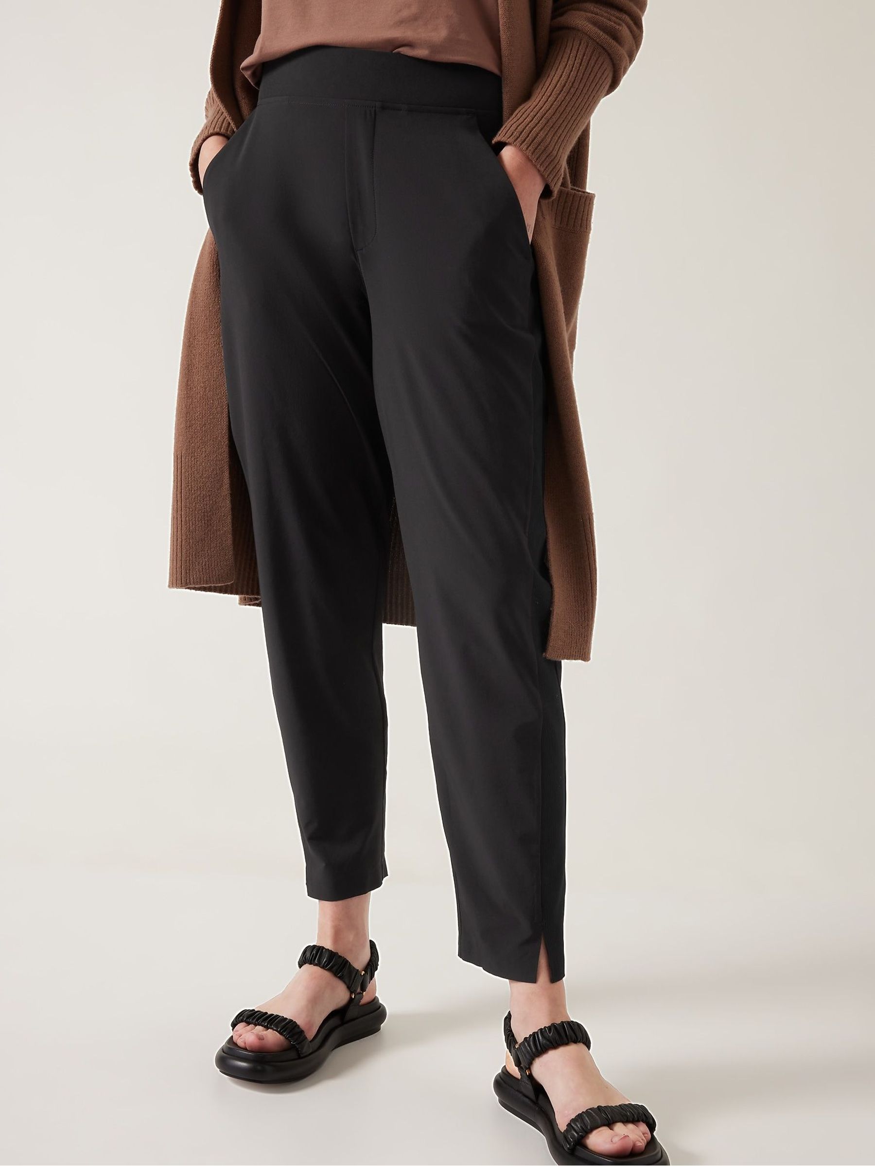 Buy Athleta Black Brooklyn Mid Rise Featherweight Ankle Trousers from the Gap online shop