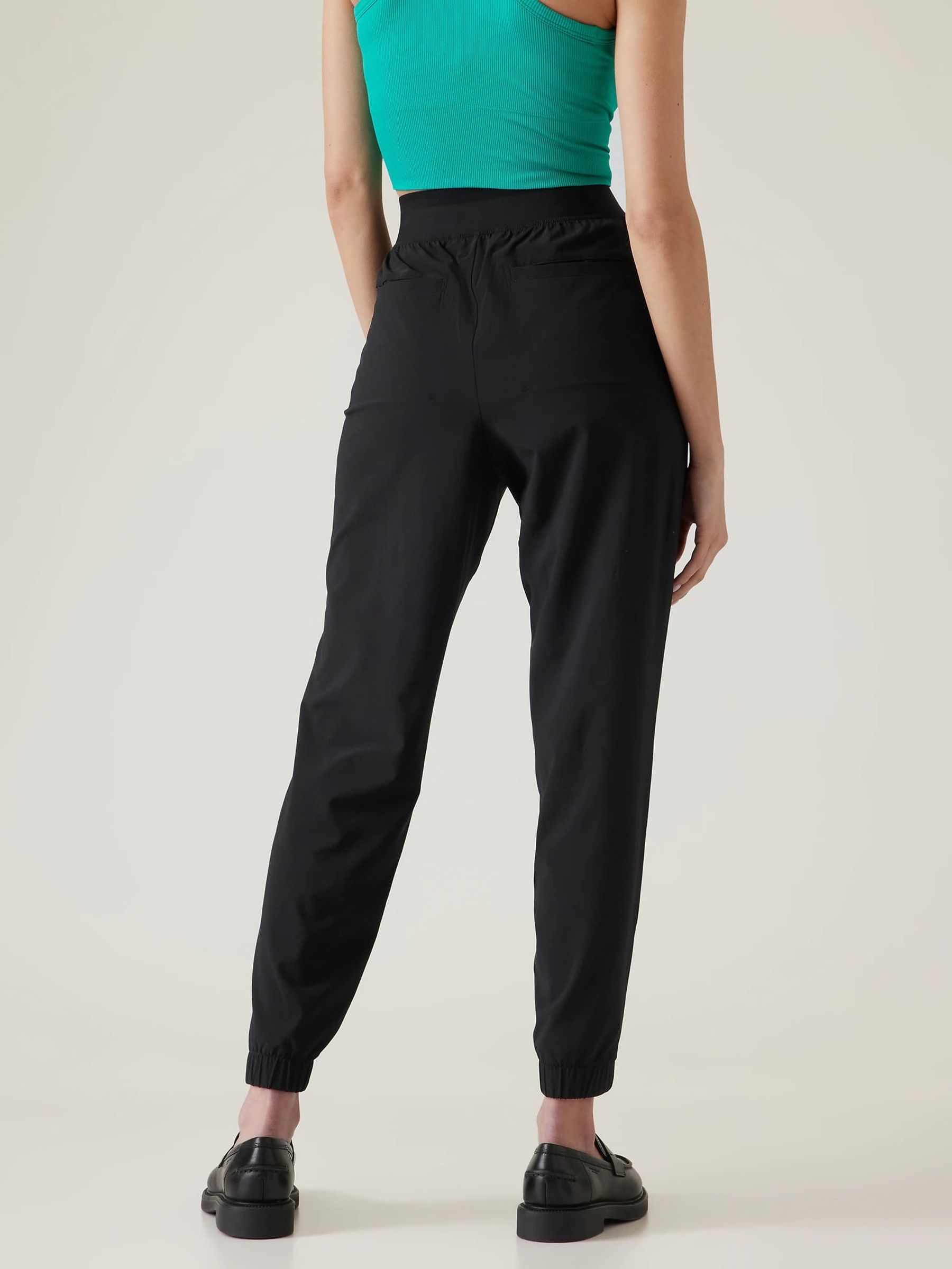 Buy Athleta Black Brooklyn Mid Rise Featherweight Joggers from the Gap online shop