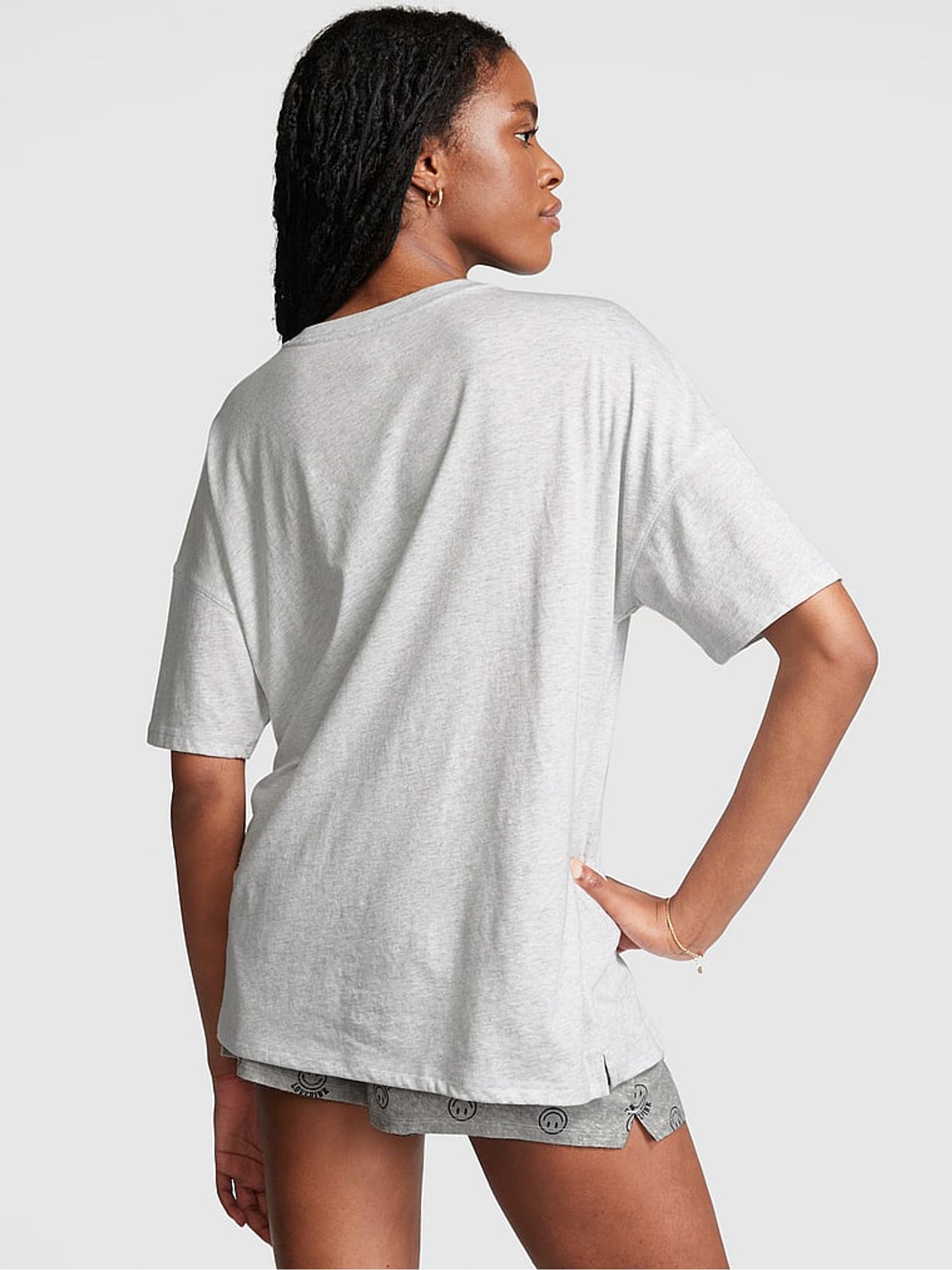 Buy Victoria s Secret Heather Stone Grey Cotton Oversized Sleep Shirt from the Victoria s Secret UK online shop