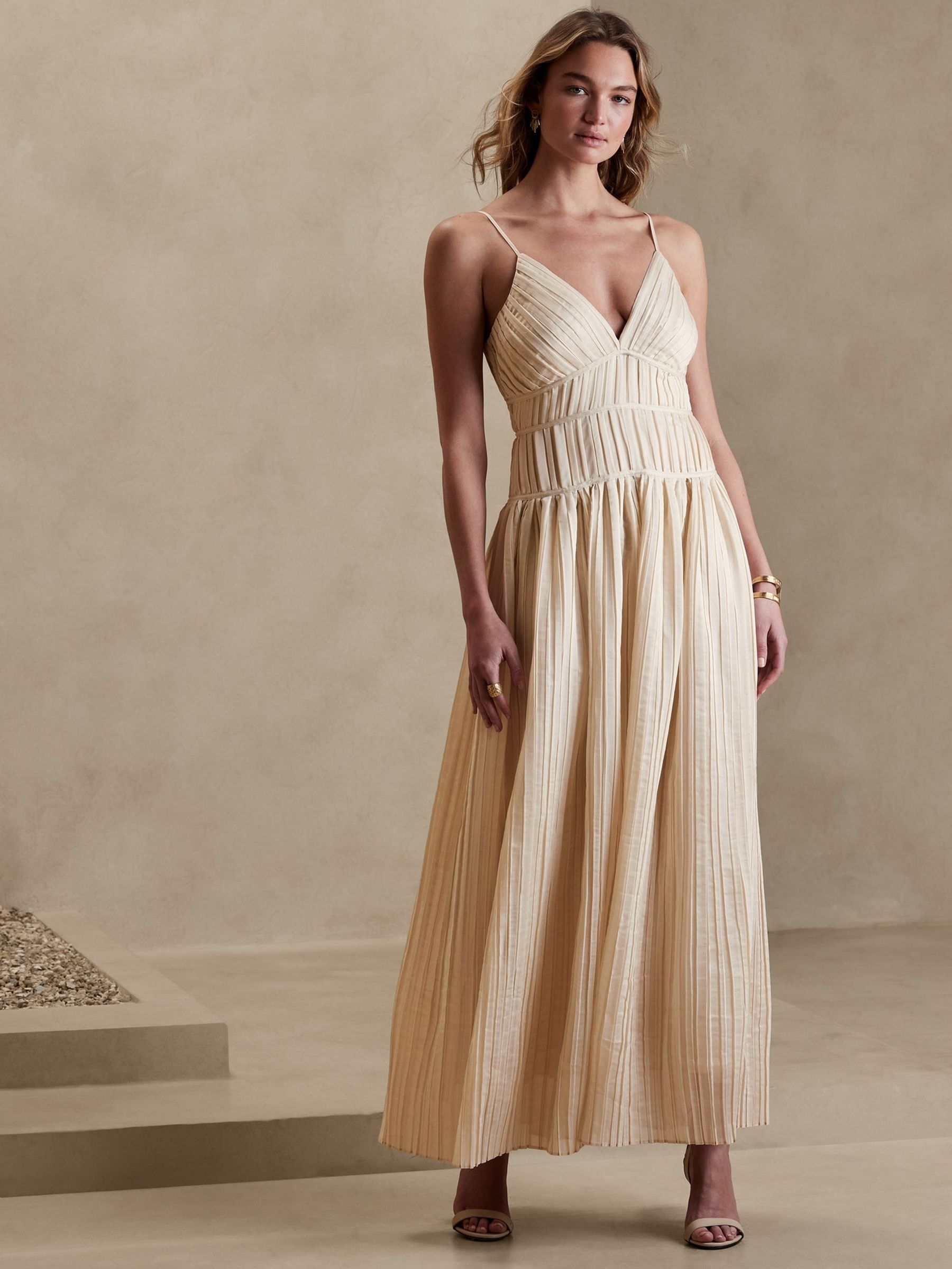 Pleated dress banana republic discount
