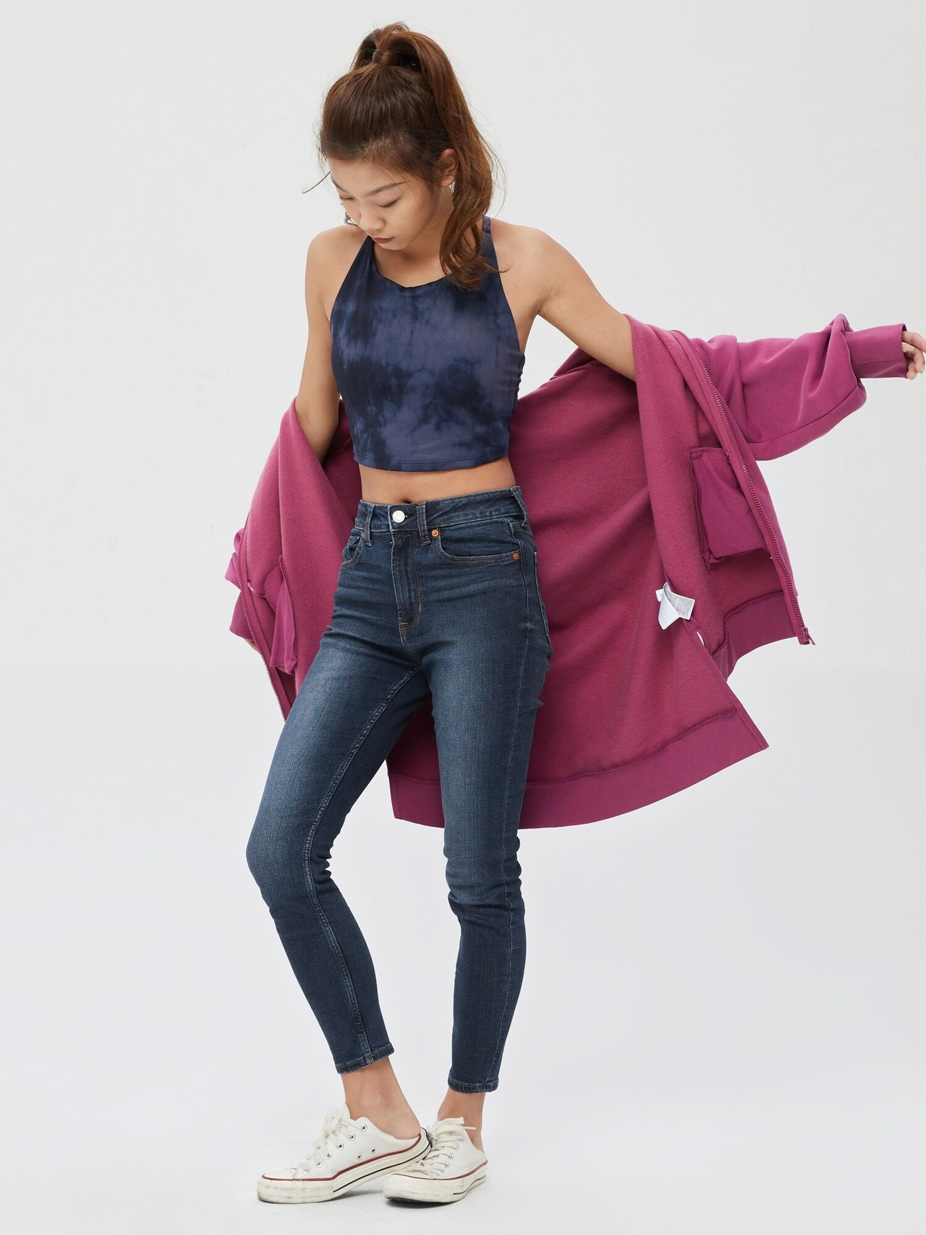 Mid Indigo Blue Super Skinny Stretch High Waisted Jeggings Gap