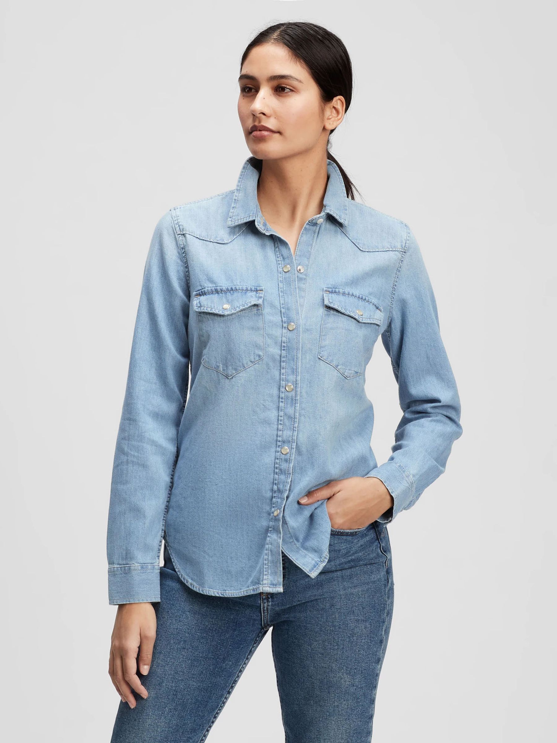 Womens denim shirt gap 2025