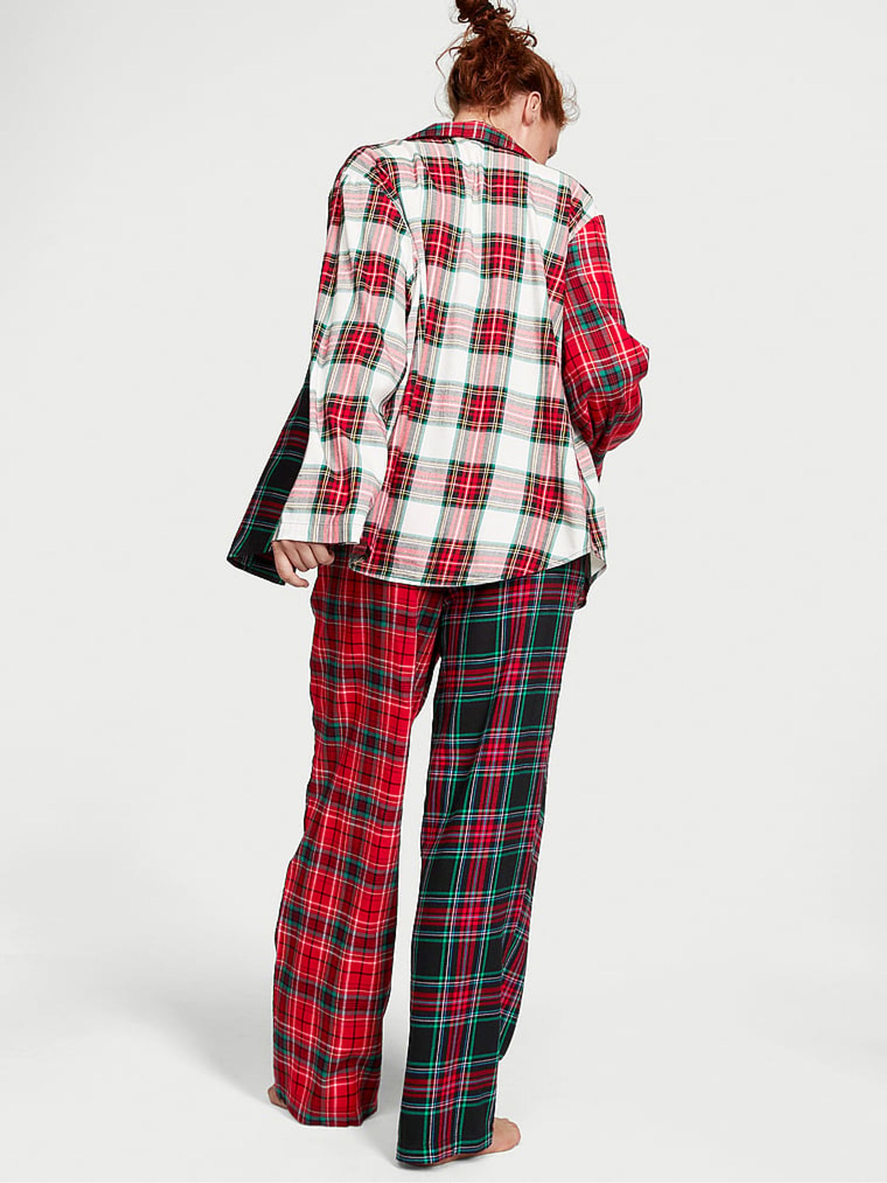 Buy Victoria s Secret Red Tartan Mix Flannel Long Pyjamas from the Victoria s Secret UK online shop