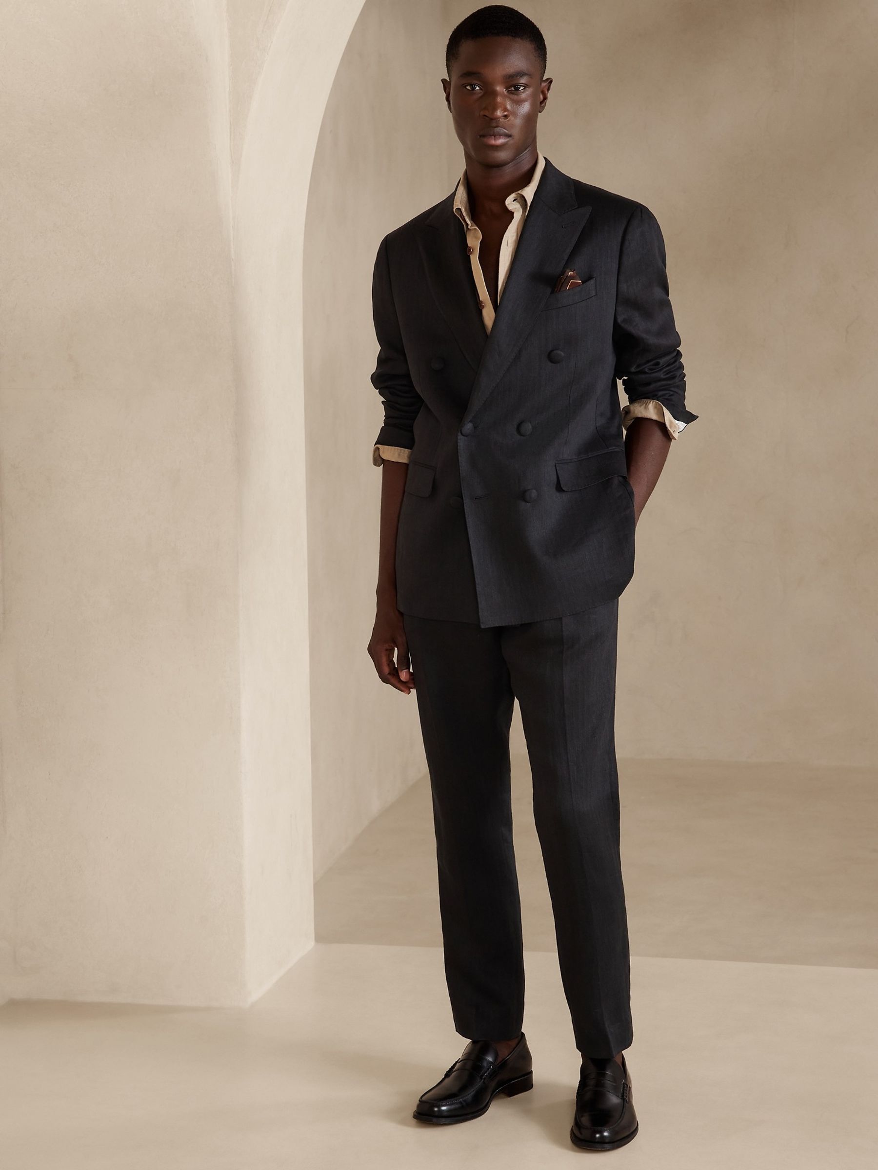Buy Banana Republic Black Gavin Linen Suit Jacket from the Gap online shop