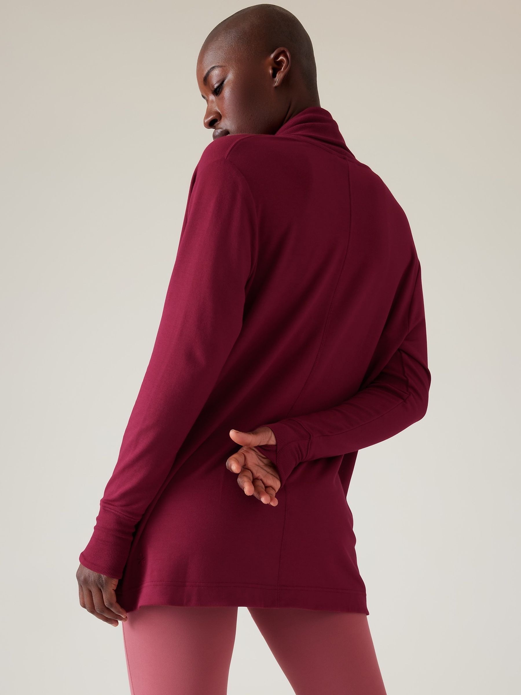 Red long sleeve cardigan clearance