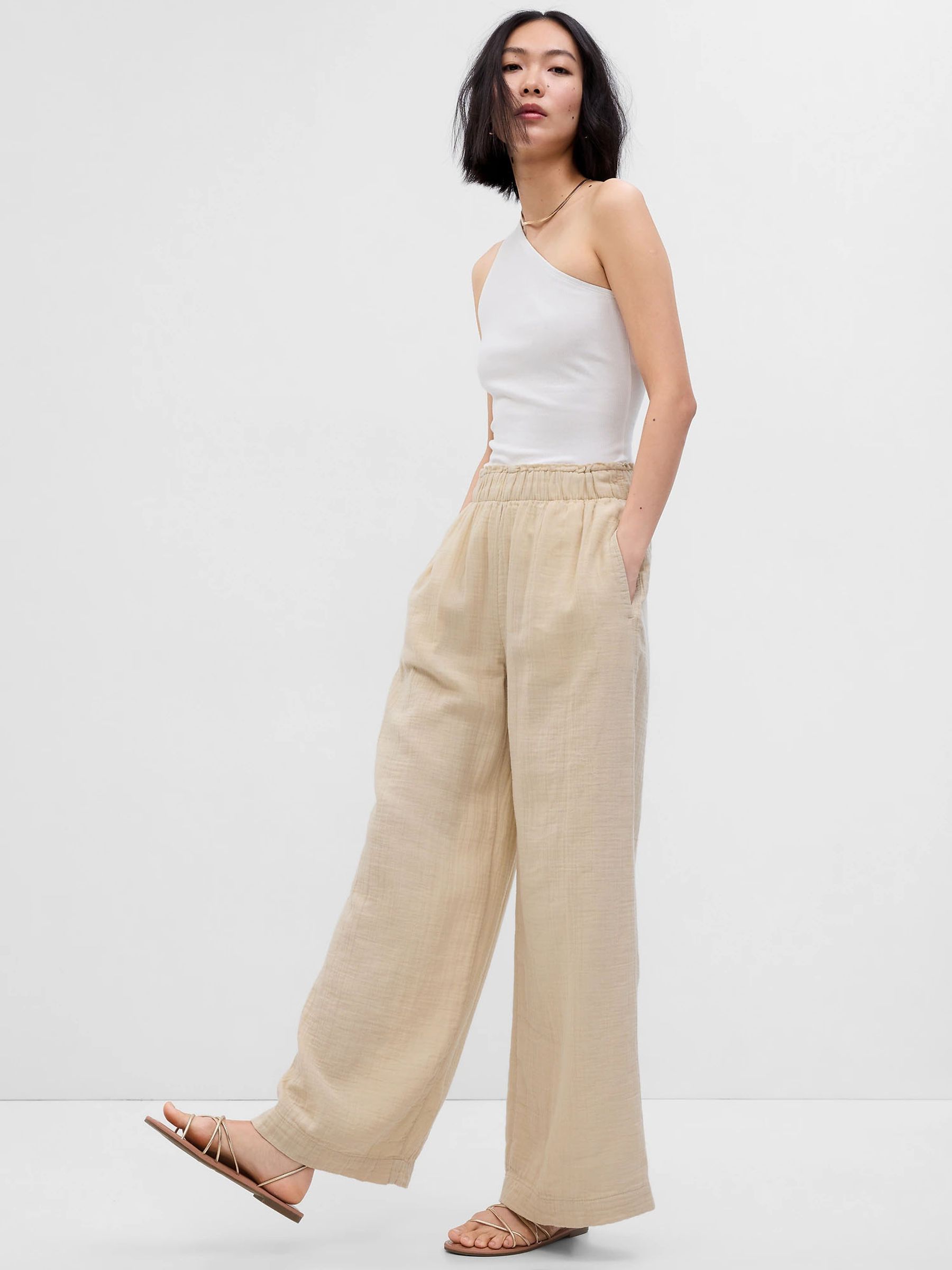Cotton crinkle pants sale