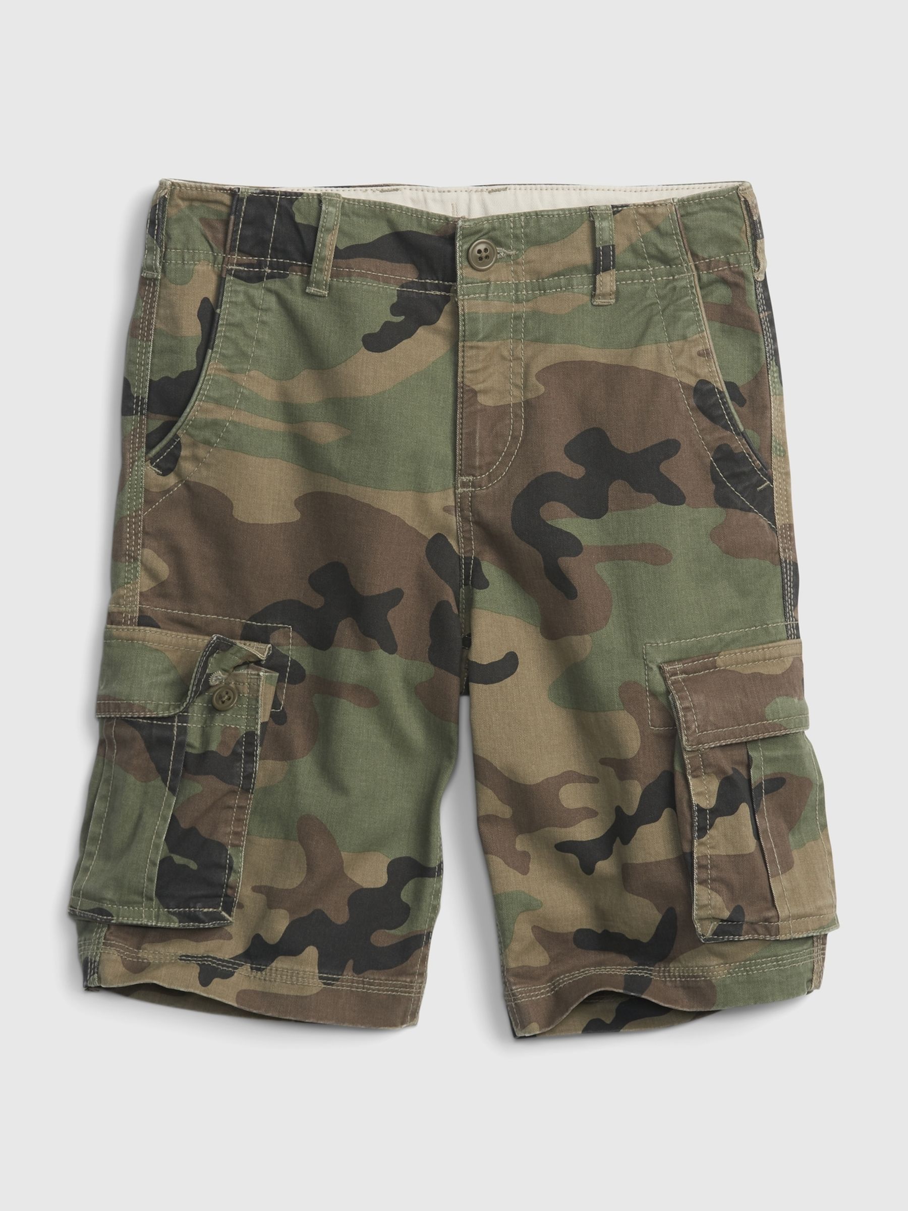 Green Camo Cargo Shorts