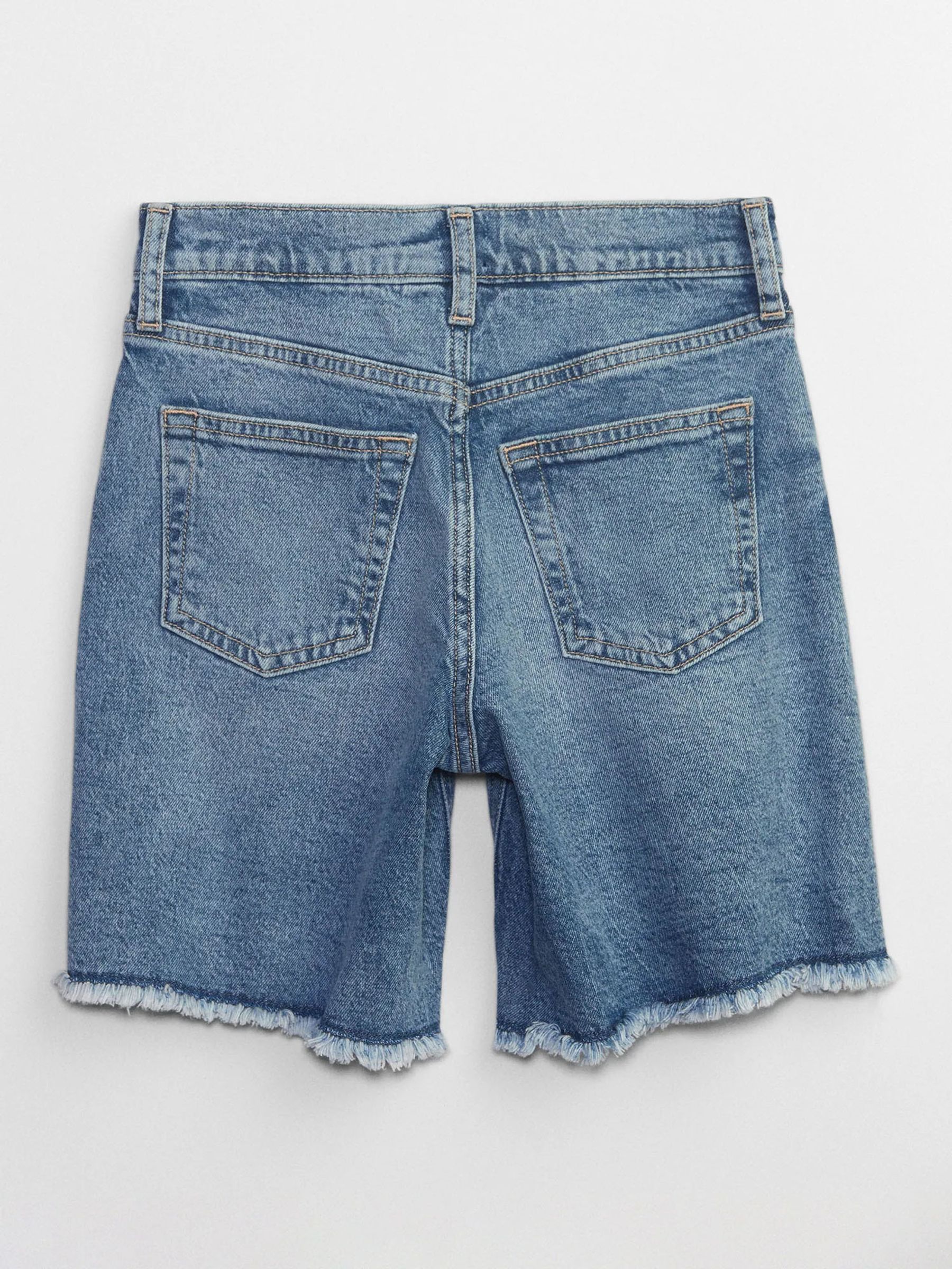 Distressed denim bermuda shorts discount