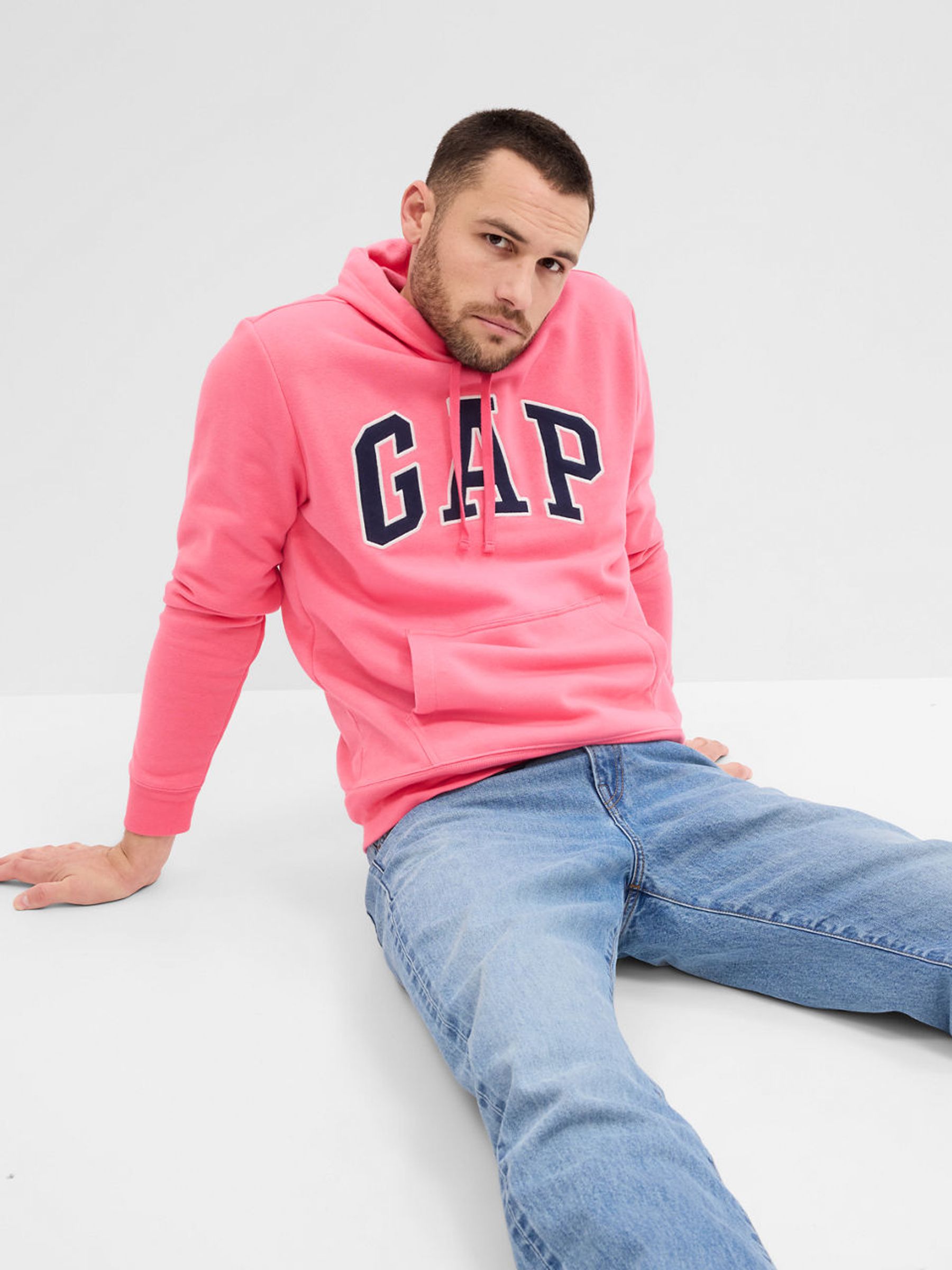 Pink gap hoodie hot sale