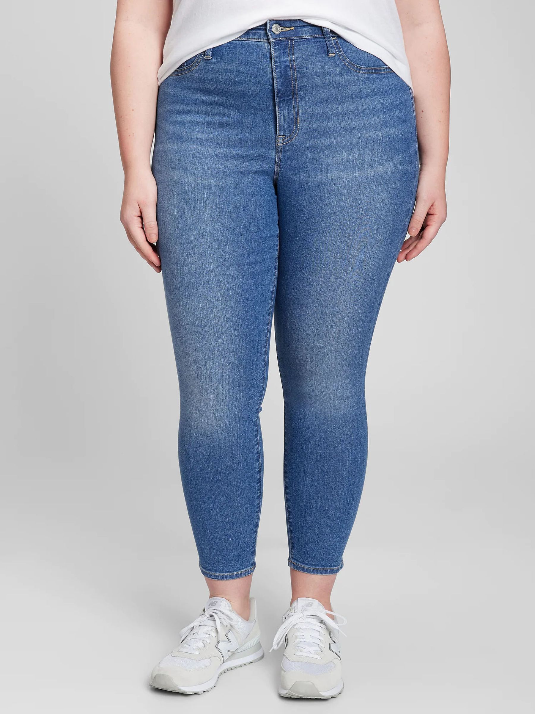 Buy Mid Wash Blue High Waisted Super Stretch Skinny Jeggings from the Gap online shop