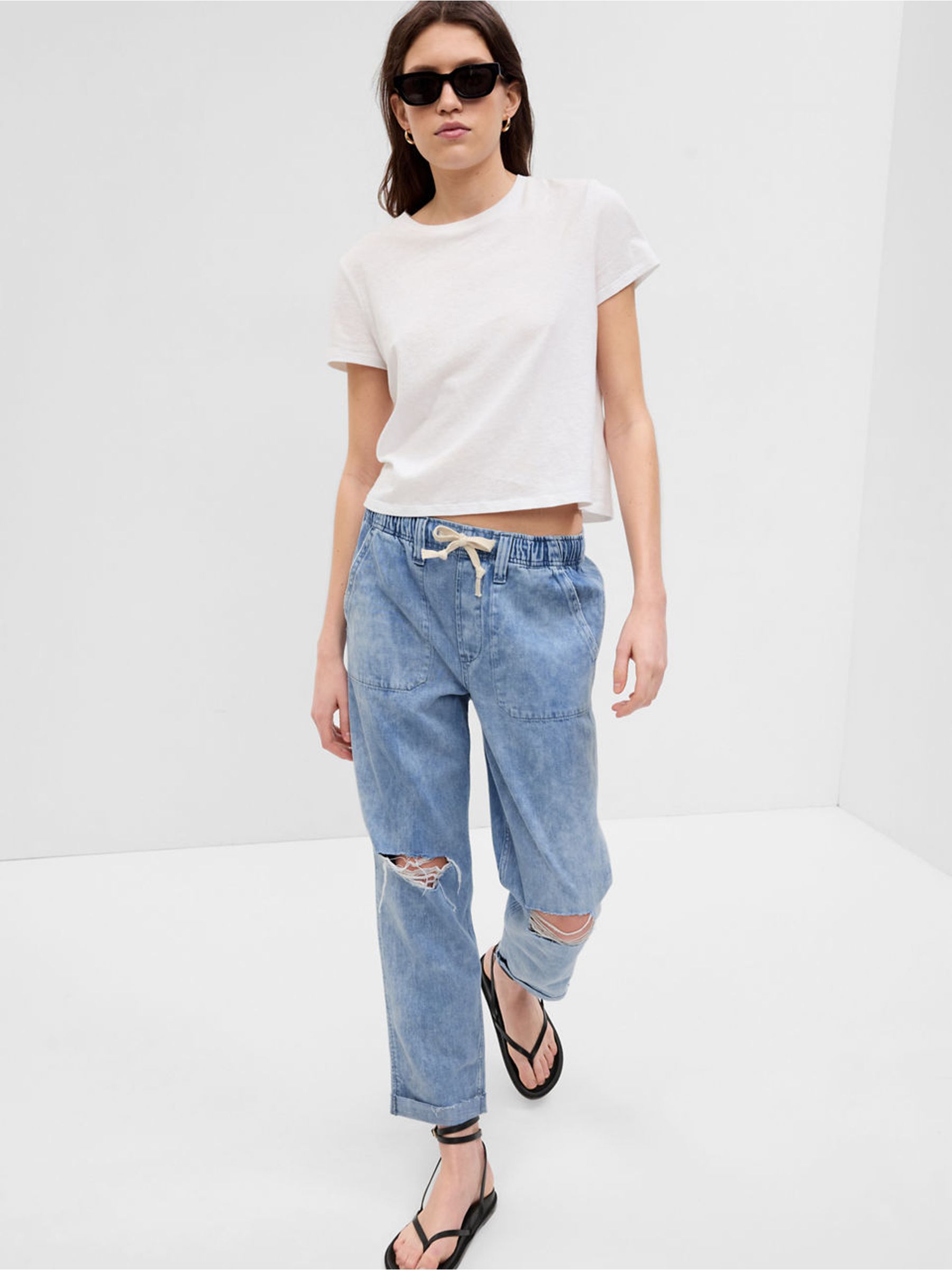 Gap ripped jeans womens on sale