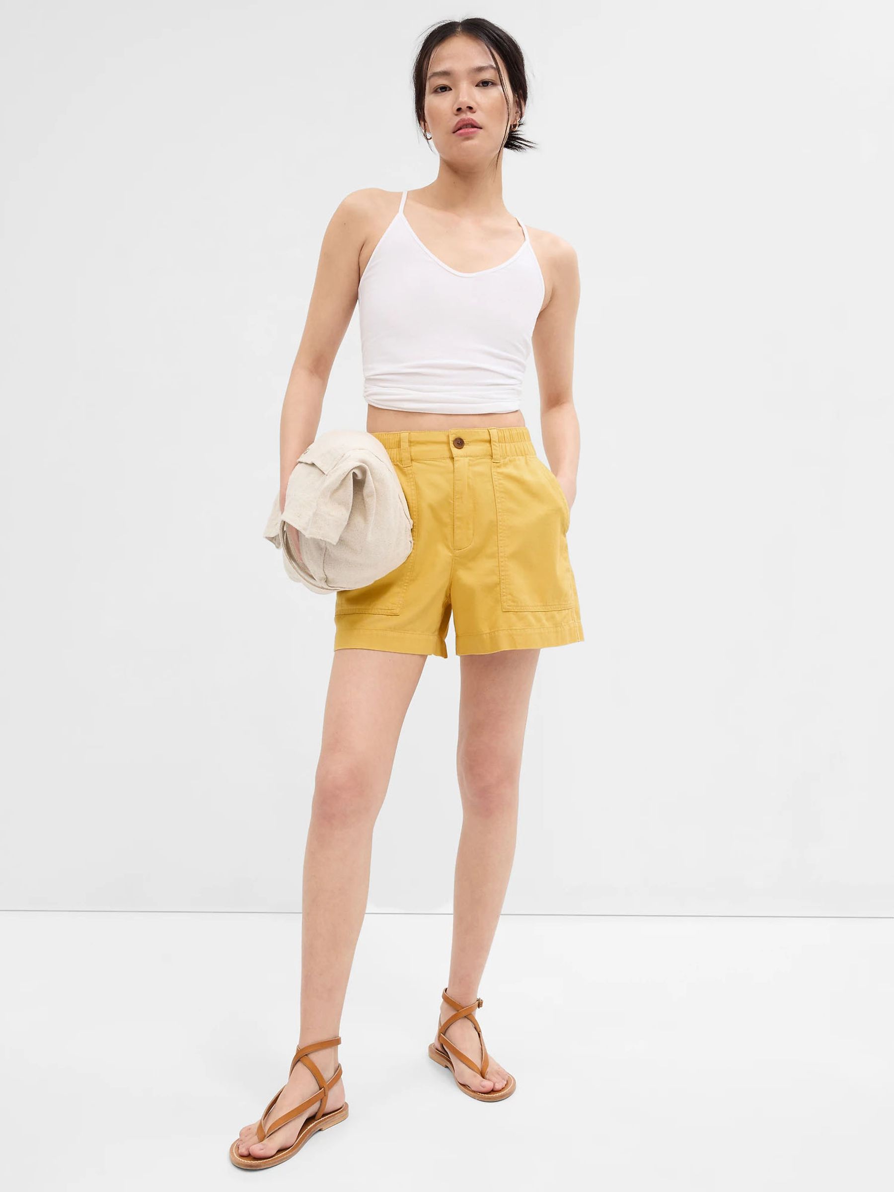 Buy Yellow High Rise Pull On Cargo Shorts from the Gap online shop