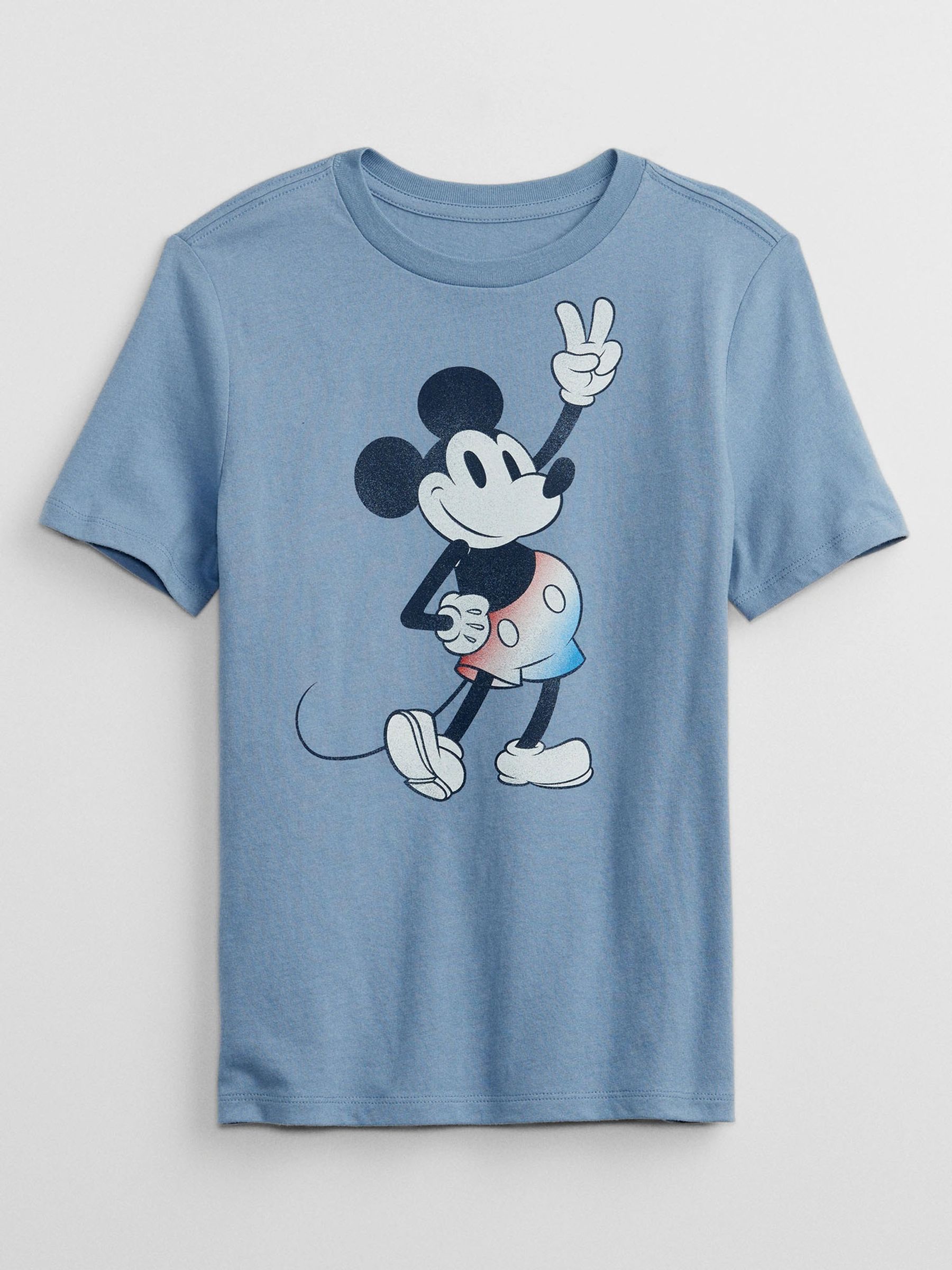 Blue Disney Mickey Mouse Graphic T Shirt