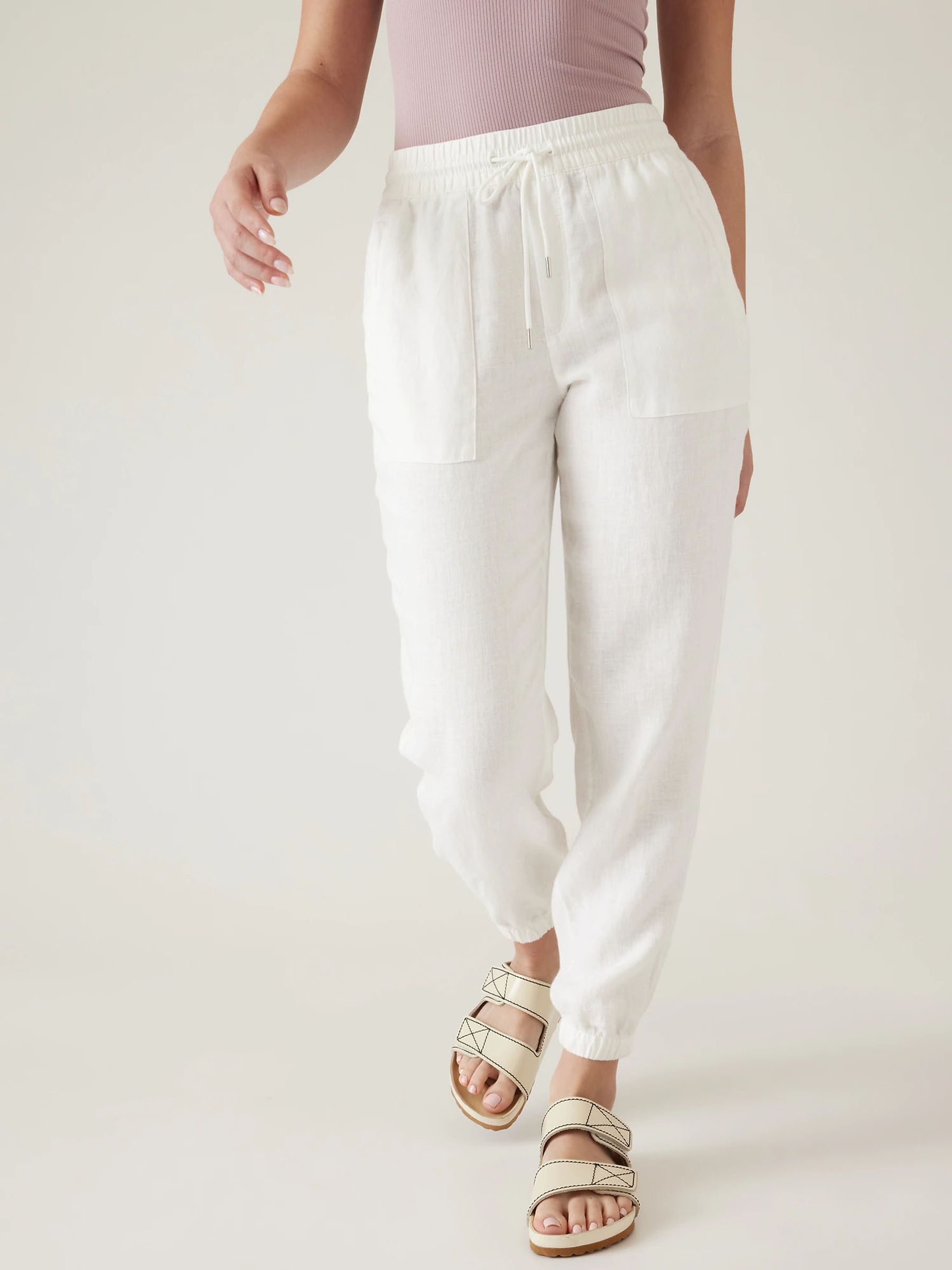 Linen joggers sales