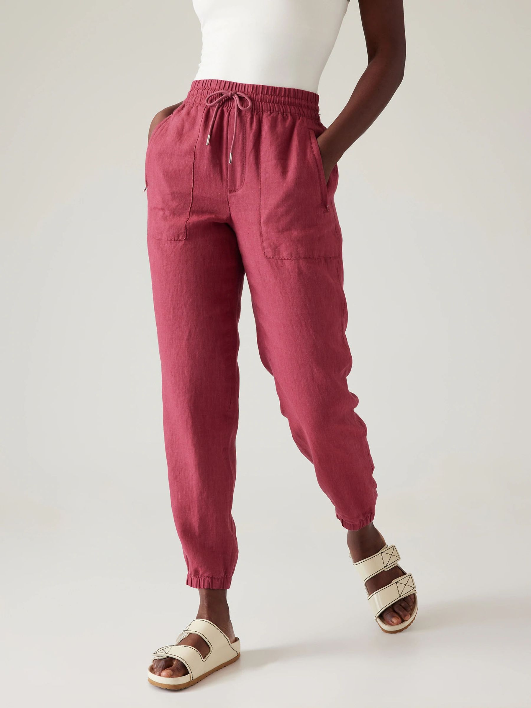 Buy Athleta Red Retreat Linen Jogger from the Gap online shop