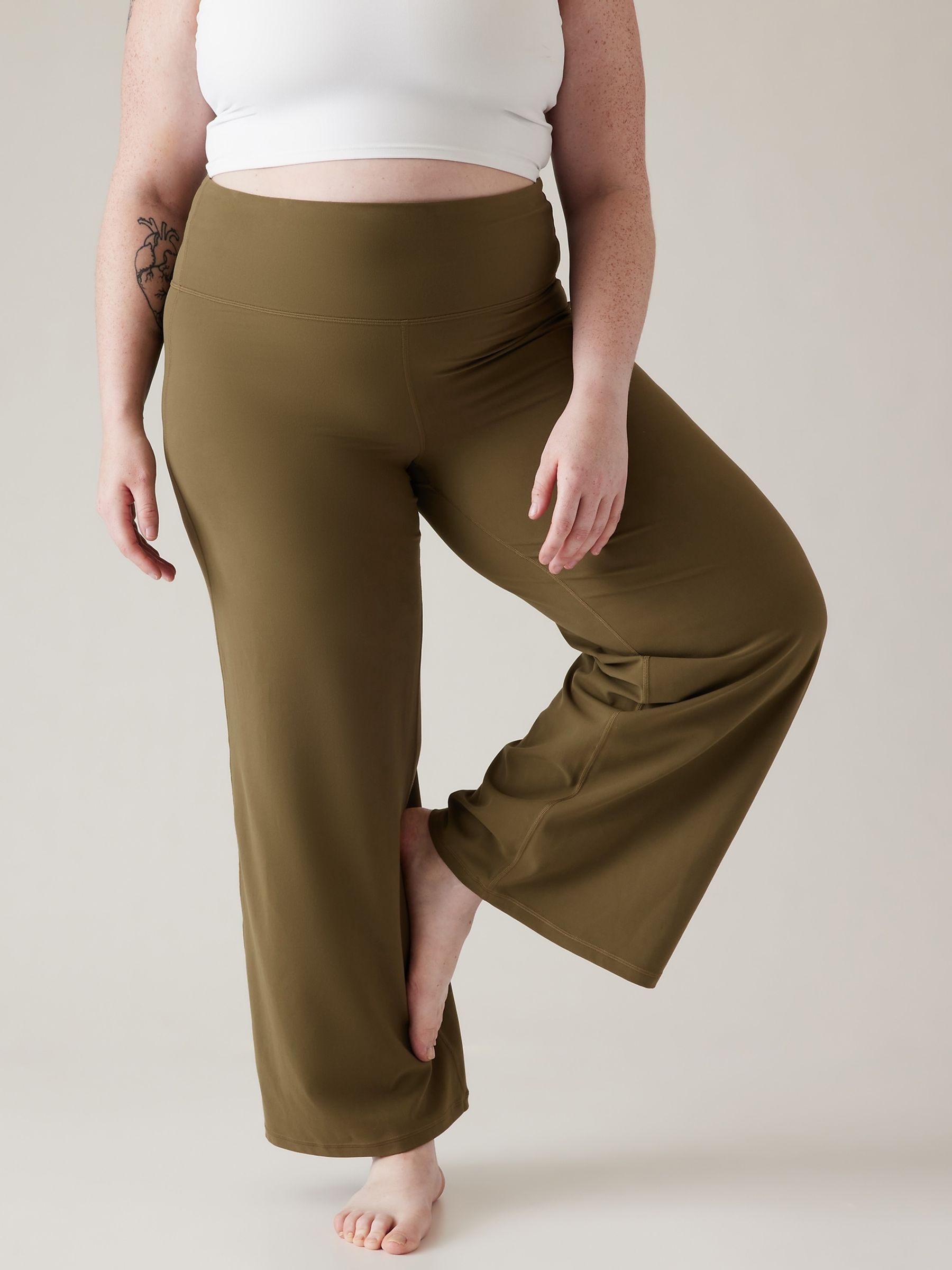 Buy Athleta Green Elation Wide Leg Trousers from the Gap online shop