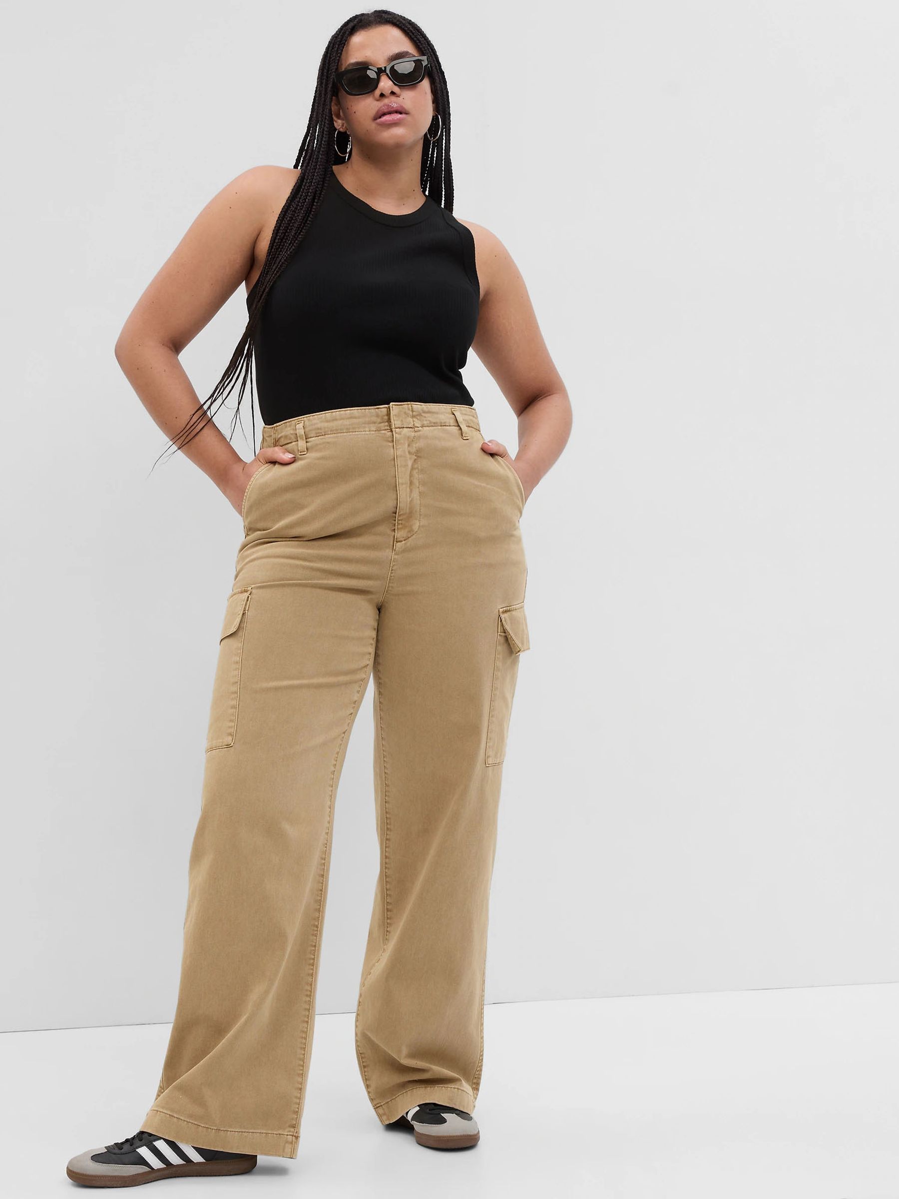 Buy Beige Loose Khaki Cargo Trousers from the Gap online shop