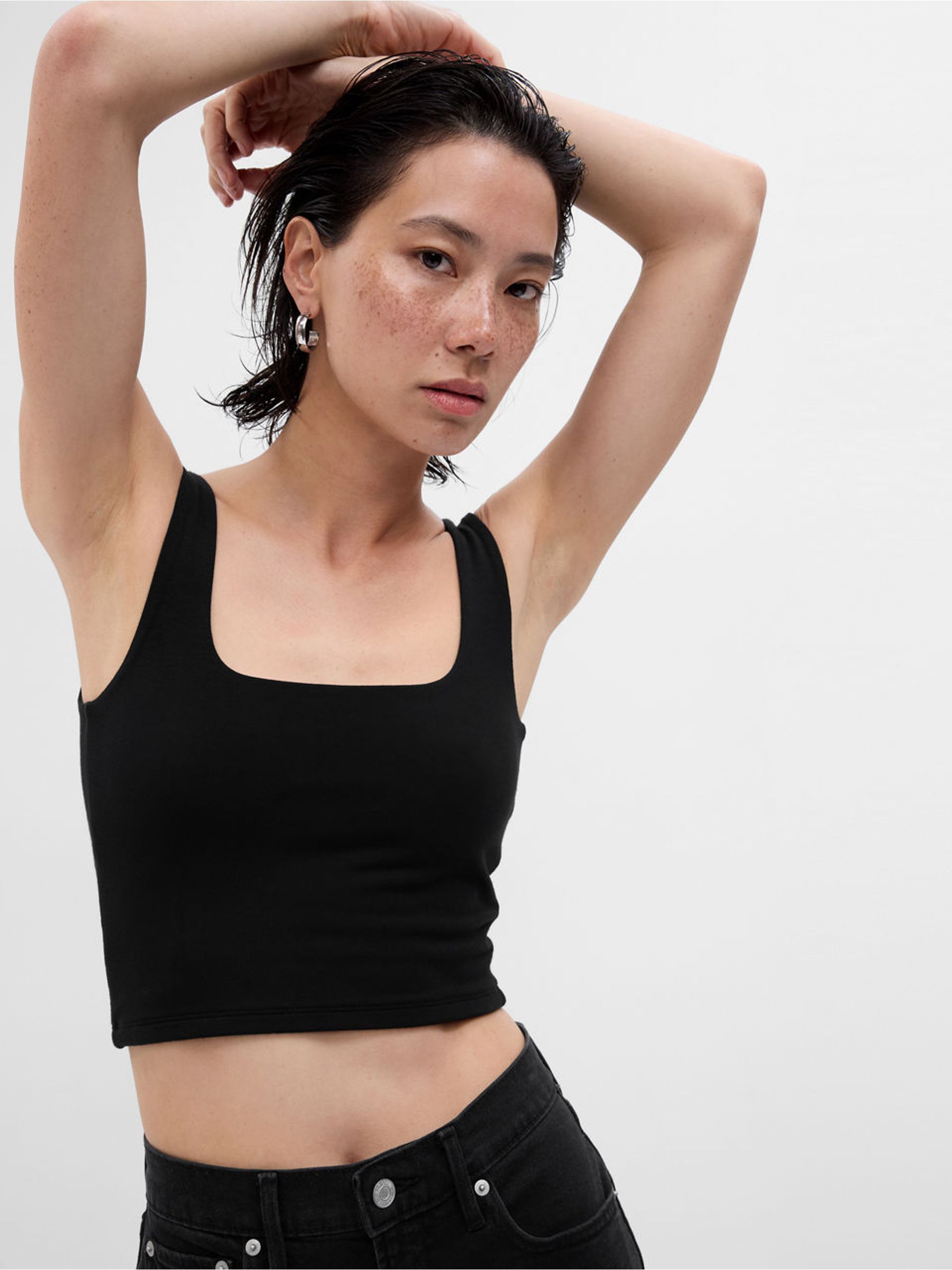 Black Cropped Vest
