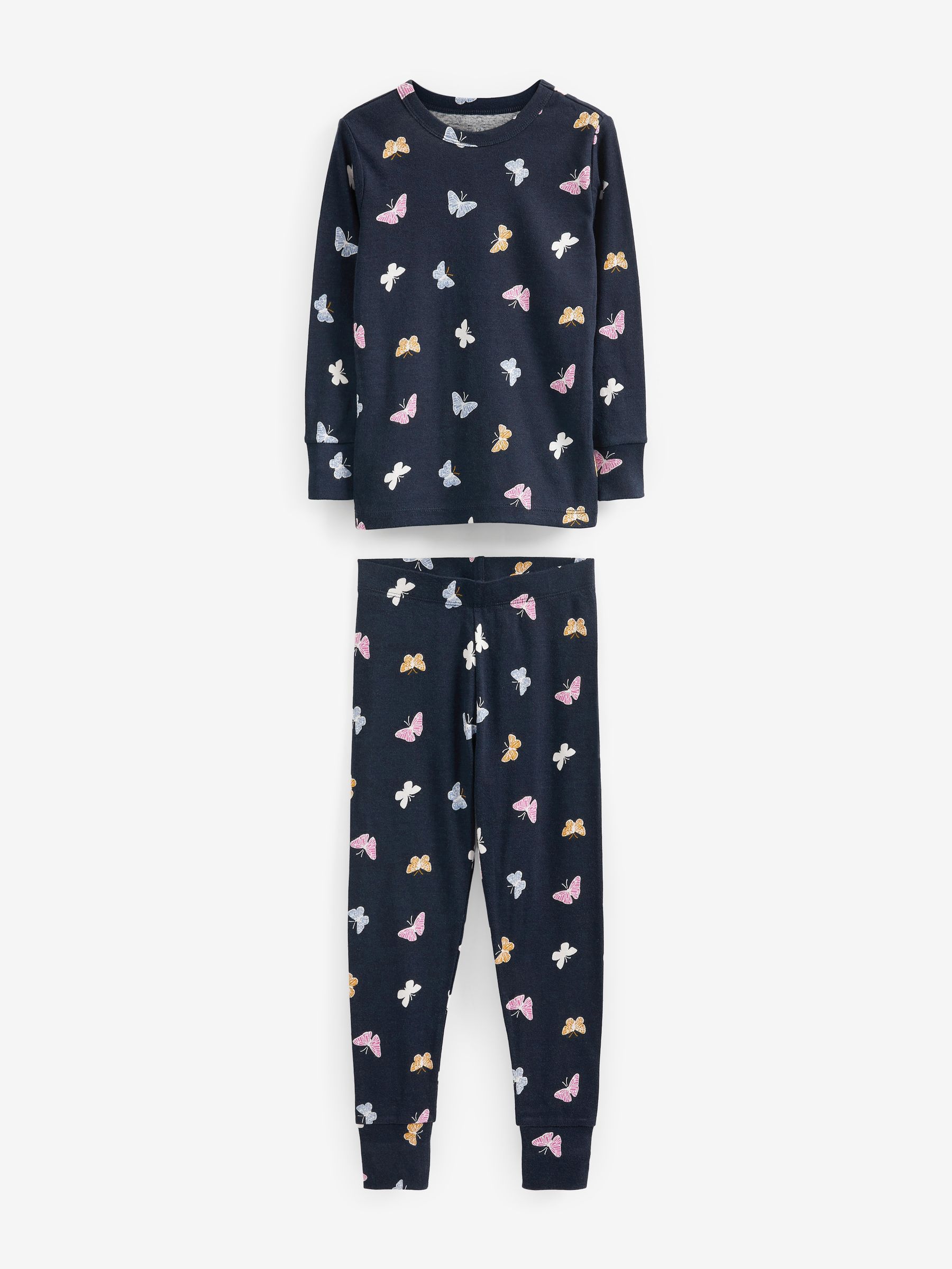 Blue Graphic Print Long Sleeve Pyjama Set