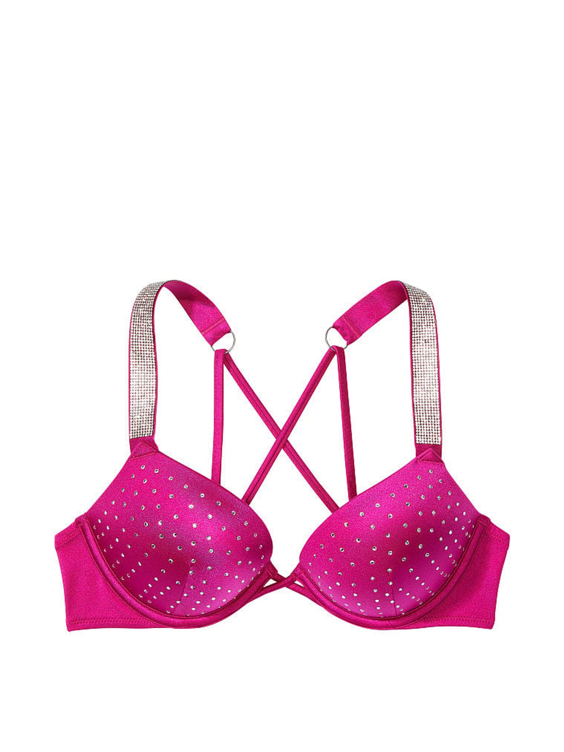 Buy Victoria s Secret Berry Blush Pink Add 2 Cups Push Up Shine Strap Swim Bikini Top from the Victoria s Secret UK online shop