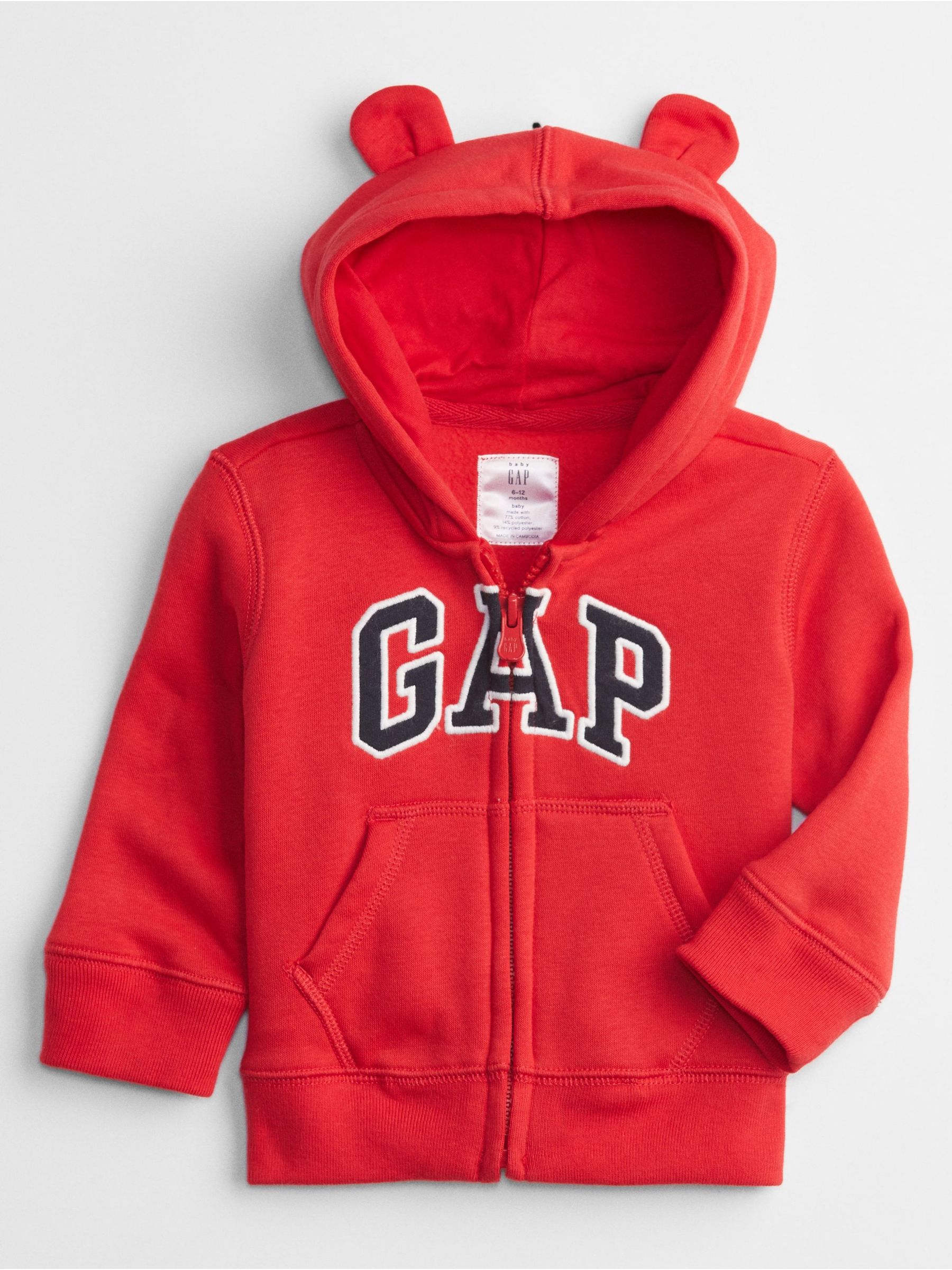 Baby red zip up hoodie clearance