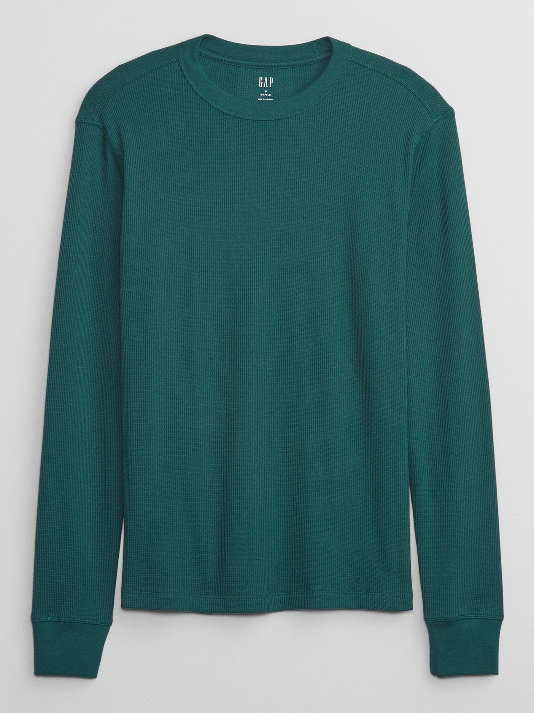 Men's waffle crew neck long sleeve top