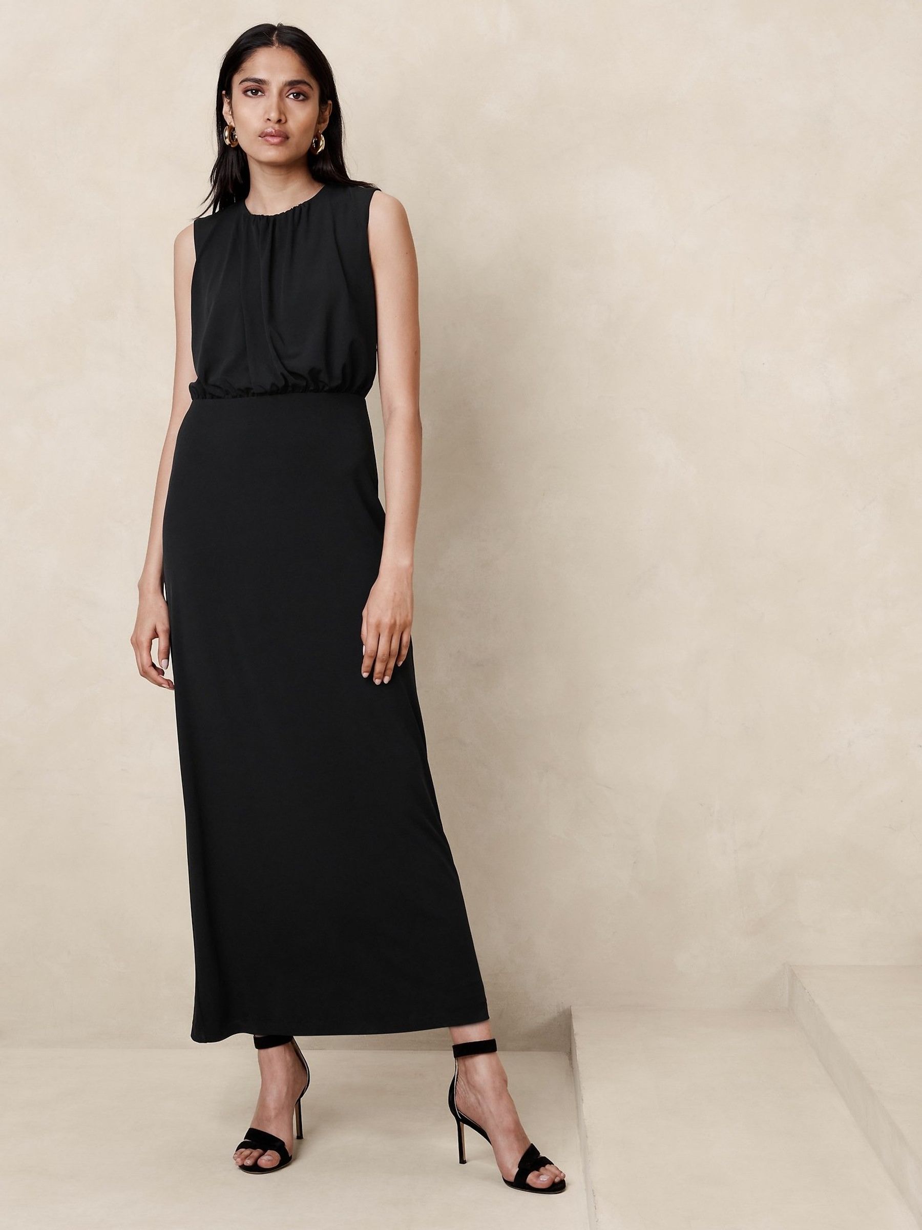 Buy Banana Republic Black Aura Jersey Maxi Dress from the Gap online shop