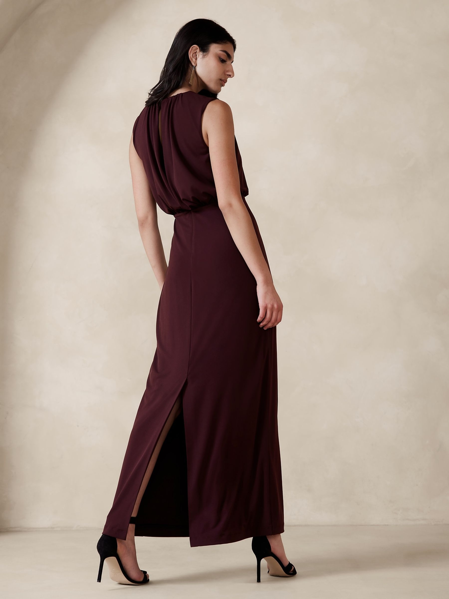 Buy Banana Republic Burgundy Purple Aura Jersey Maxi Dress from the Gap online shop