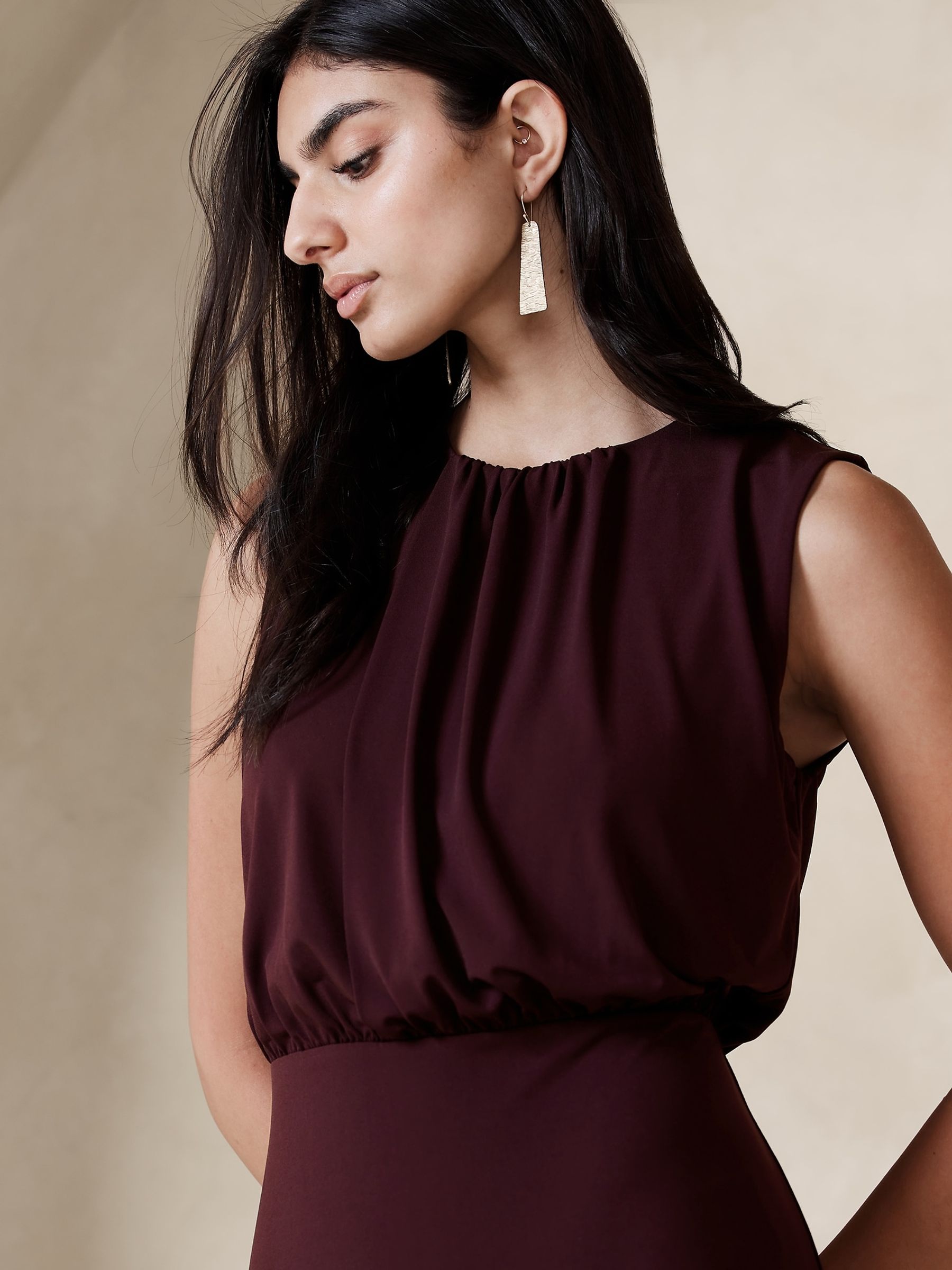 Banana republic burgundy dress store