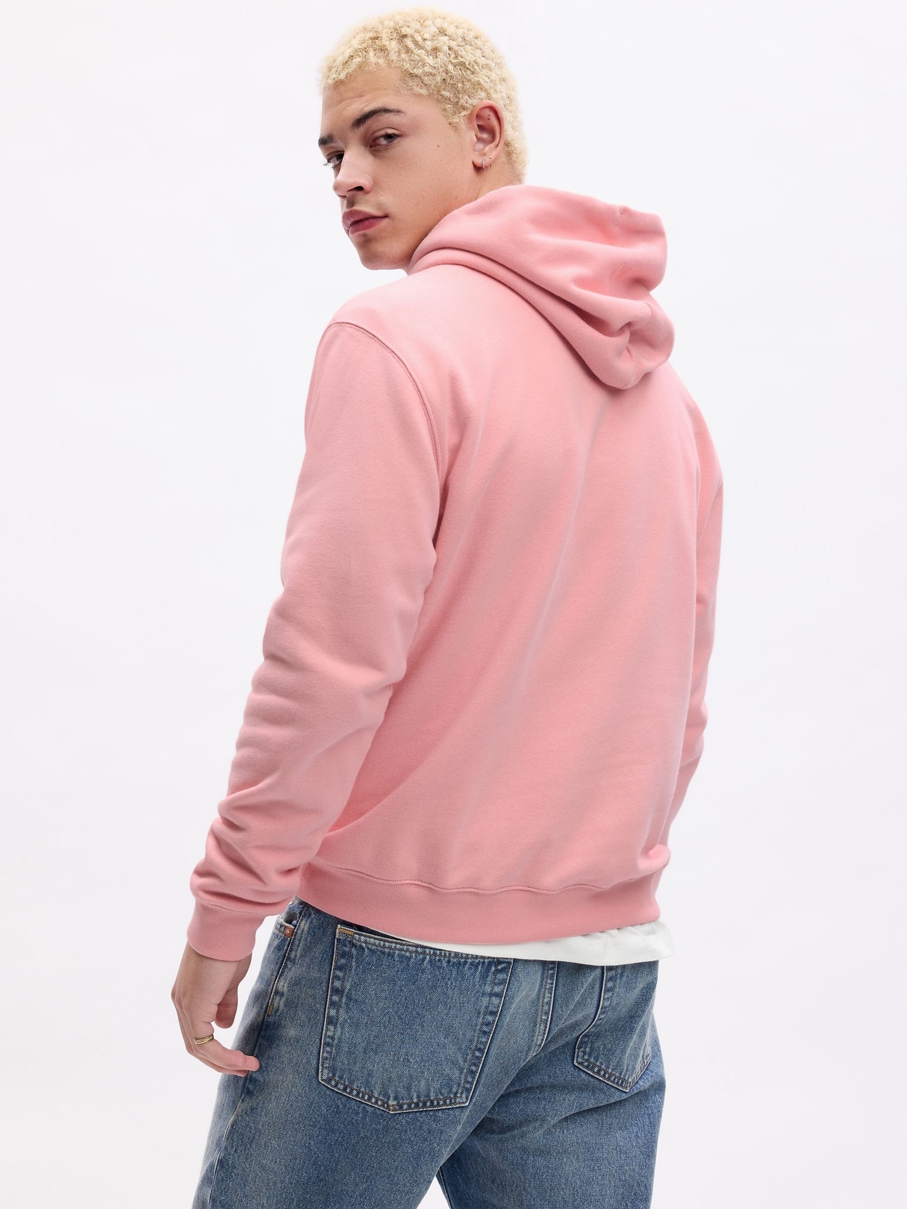 Pink gap hoodie mens deals