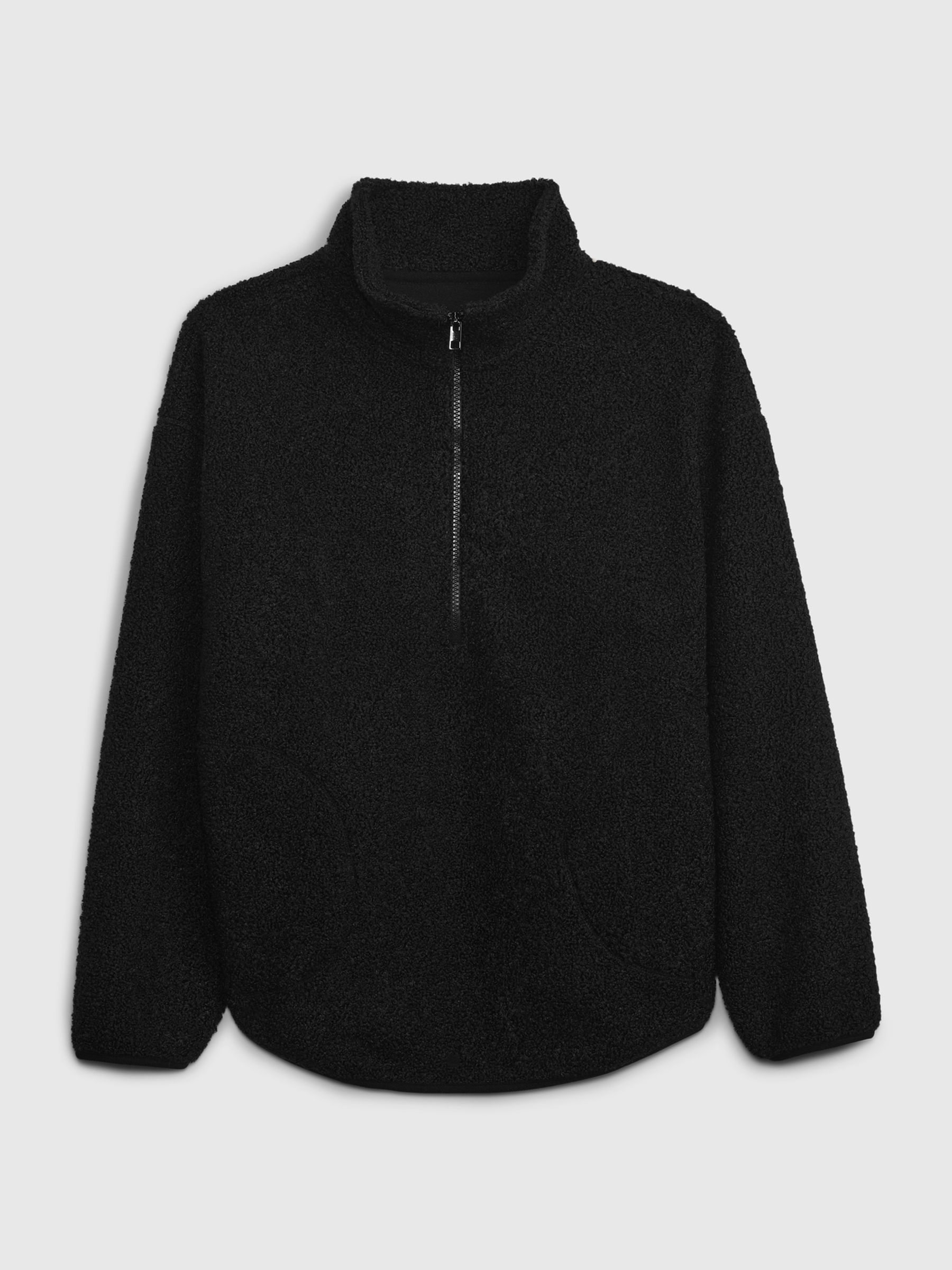 Buy Black Sherpa Half Zip Pullover Sweatshirt from the Gap online shop